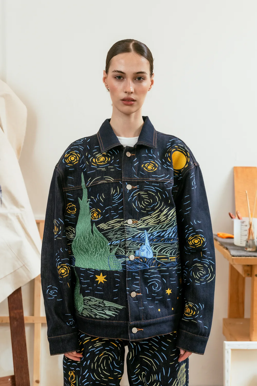 Starry Night Denim Jacket sold by Yitai product image thumbnail 4