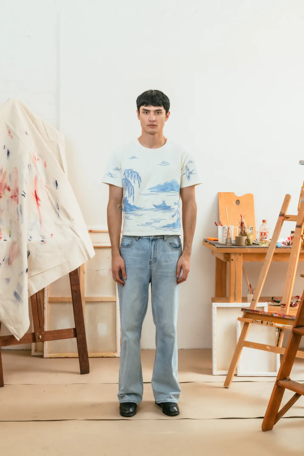 Landscape Embroidery Tee sold by Yitai product image thumbnail 4