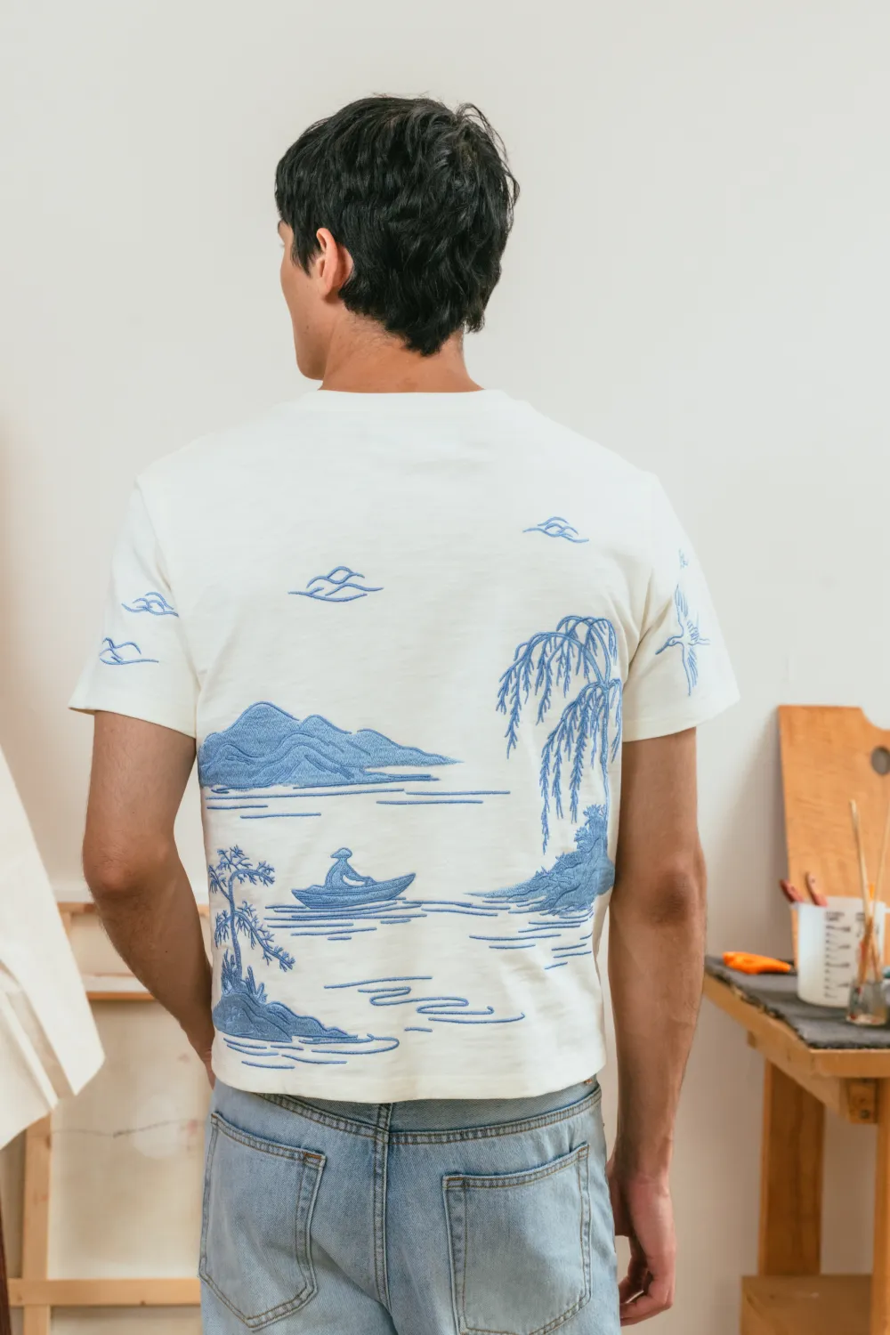 Landscape Embroidery Tee sold by Yitai product image thumbnail 5