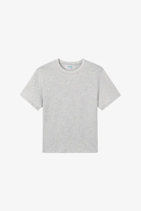 Wabi Cotton Slub Tee - Heather Grey made by Yitai