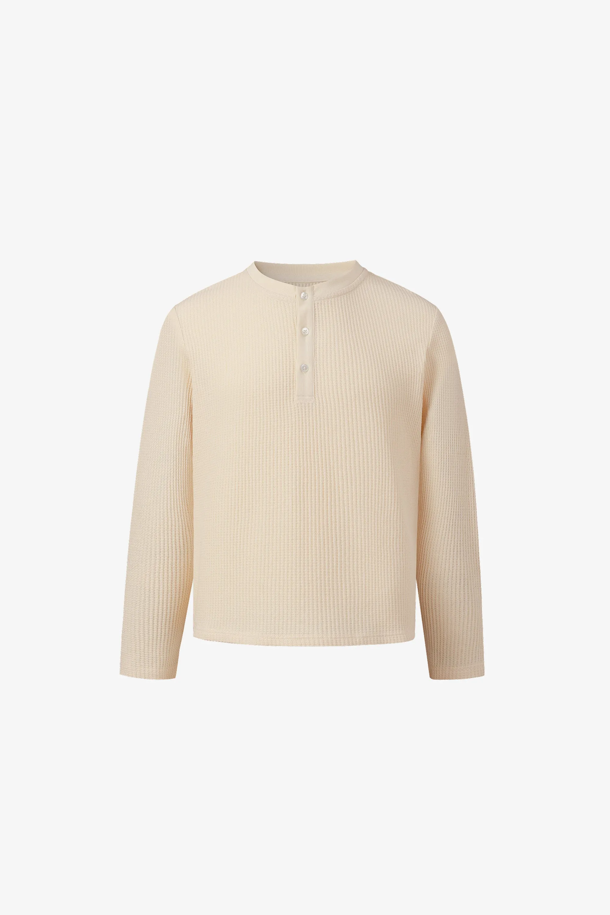 Waffle Henley - Ecru sold by Yitai product image thumbnail 5