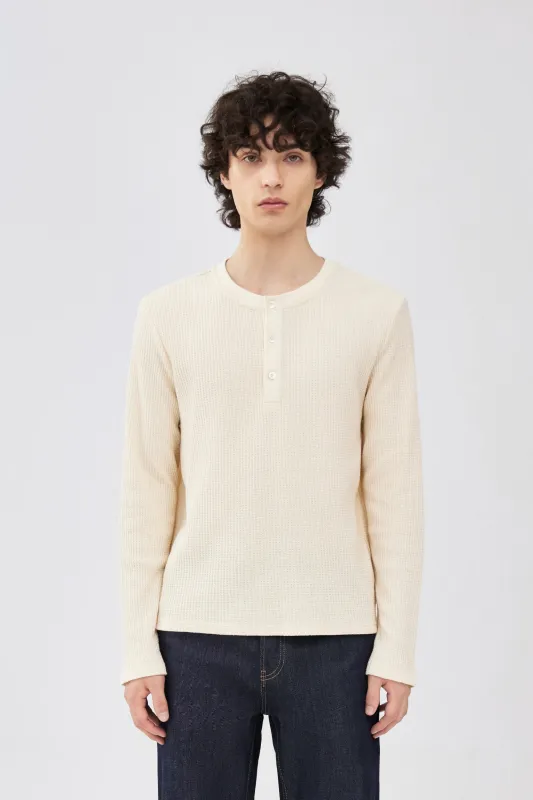 Waffle Henley - Ecru made by Yitai