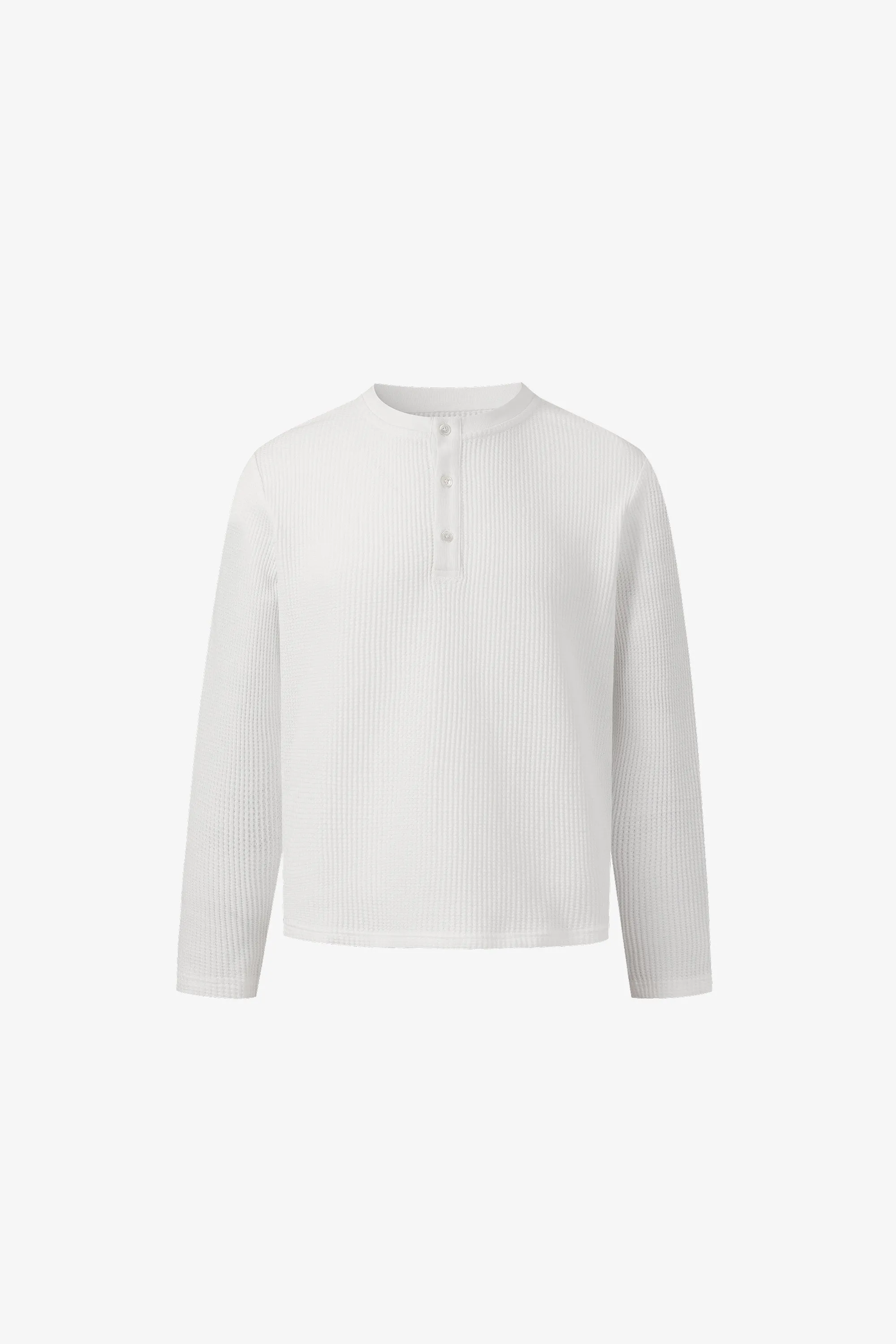 Waffle Henley - White sold by Yitai product image thumbnail 4