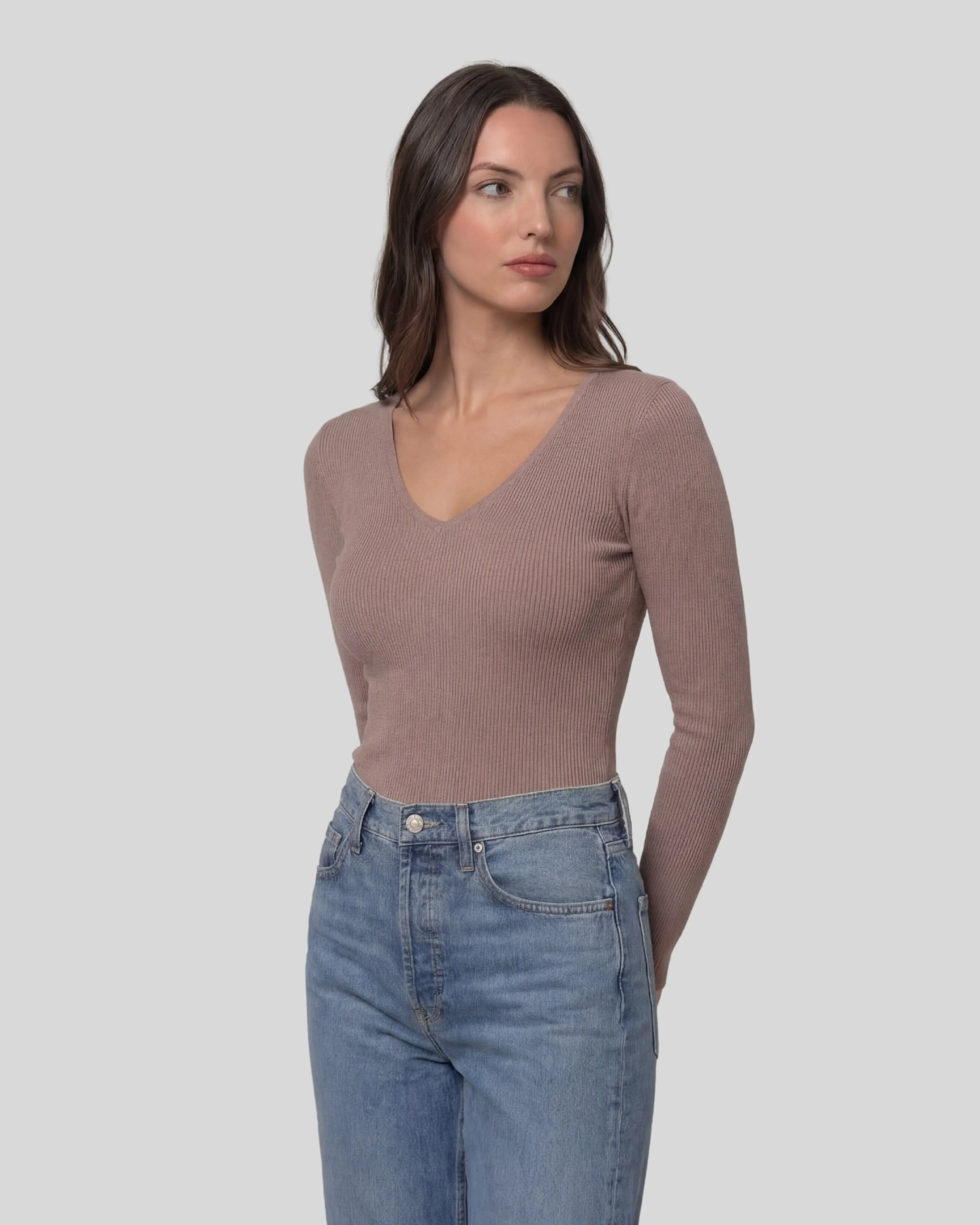 CAROLINA V NECK TOP- SAND sold by Belen product image thumbnail 2