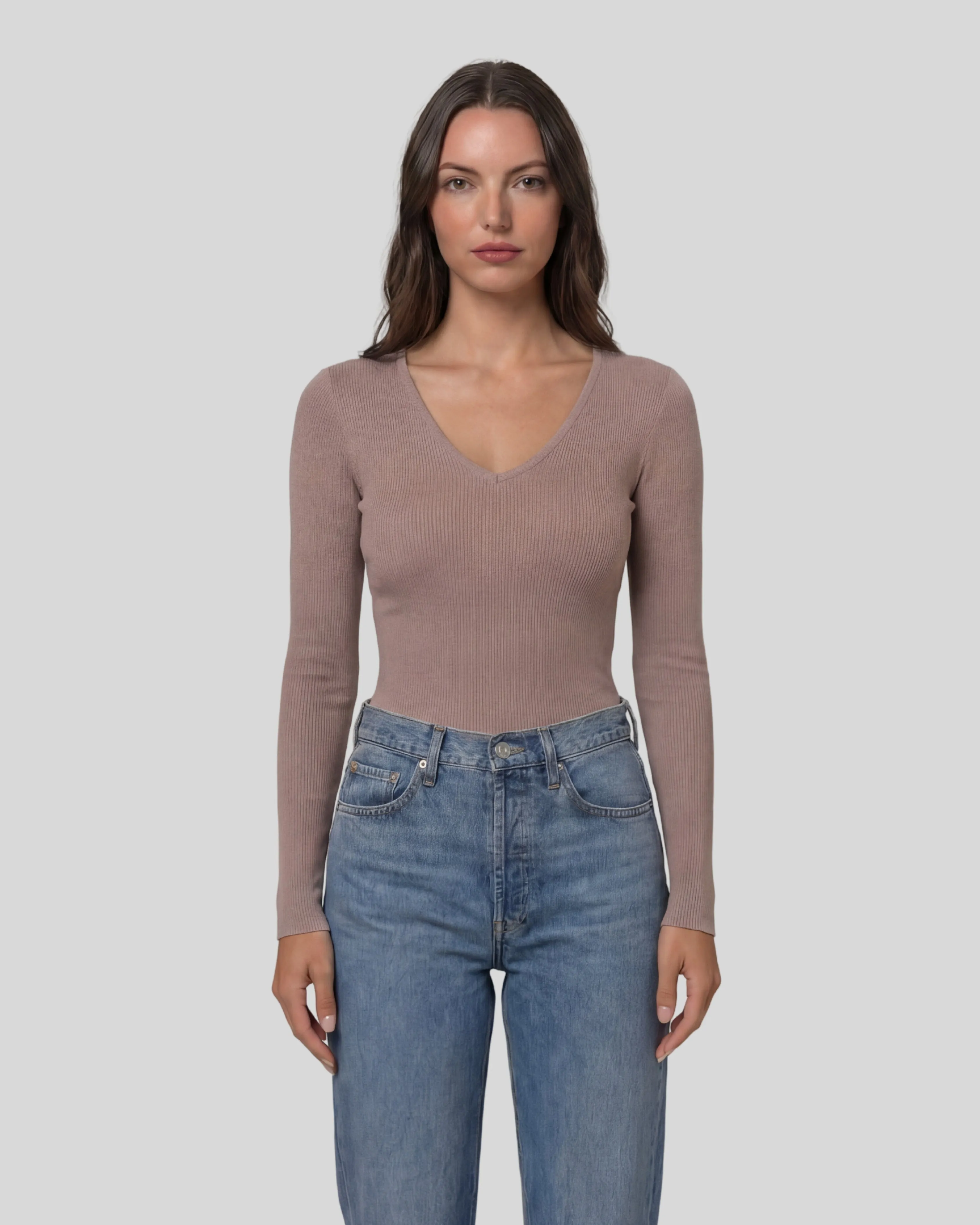 CAROLINA V NECK TOP- SAND sold by Belen product image thumbnail 4