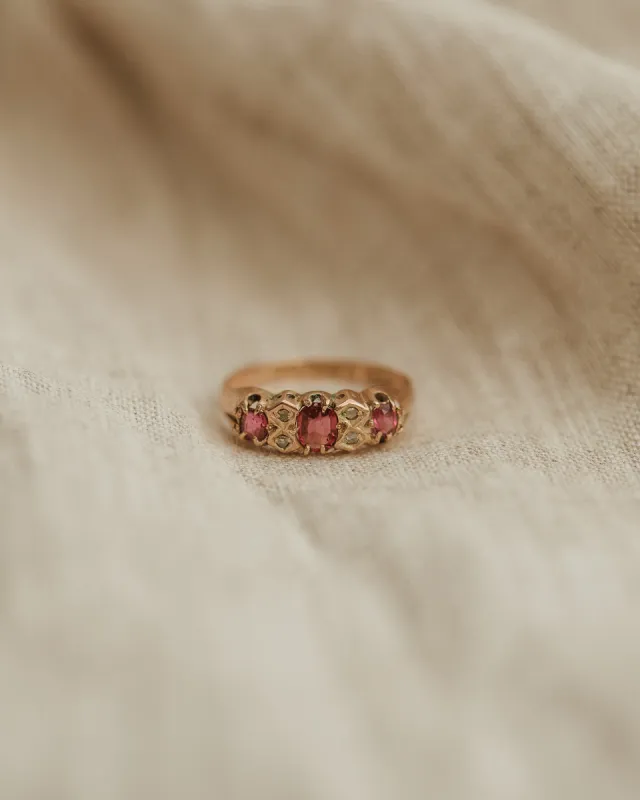 Sylvia 1890 9ct Gold Ruby & Diamond Ring sold by Rock n Rose