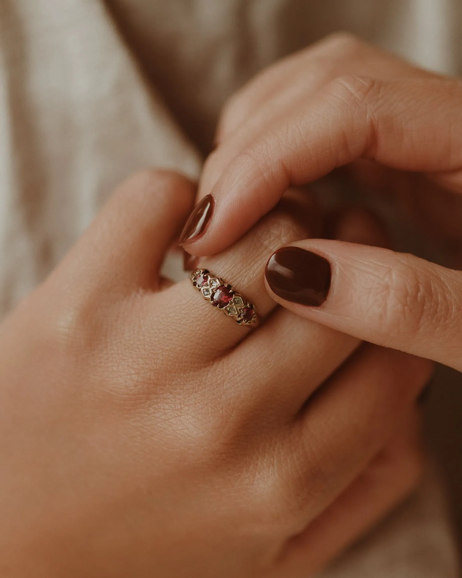 Sylvia 1890 9ct Gold Ruby & Diamond Ring sold by Rock n Rose product image thumbnail 2