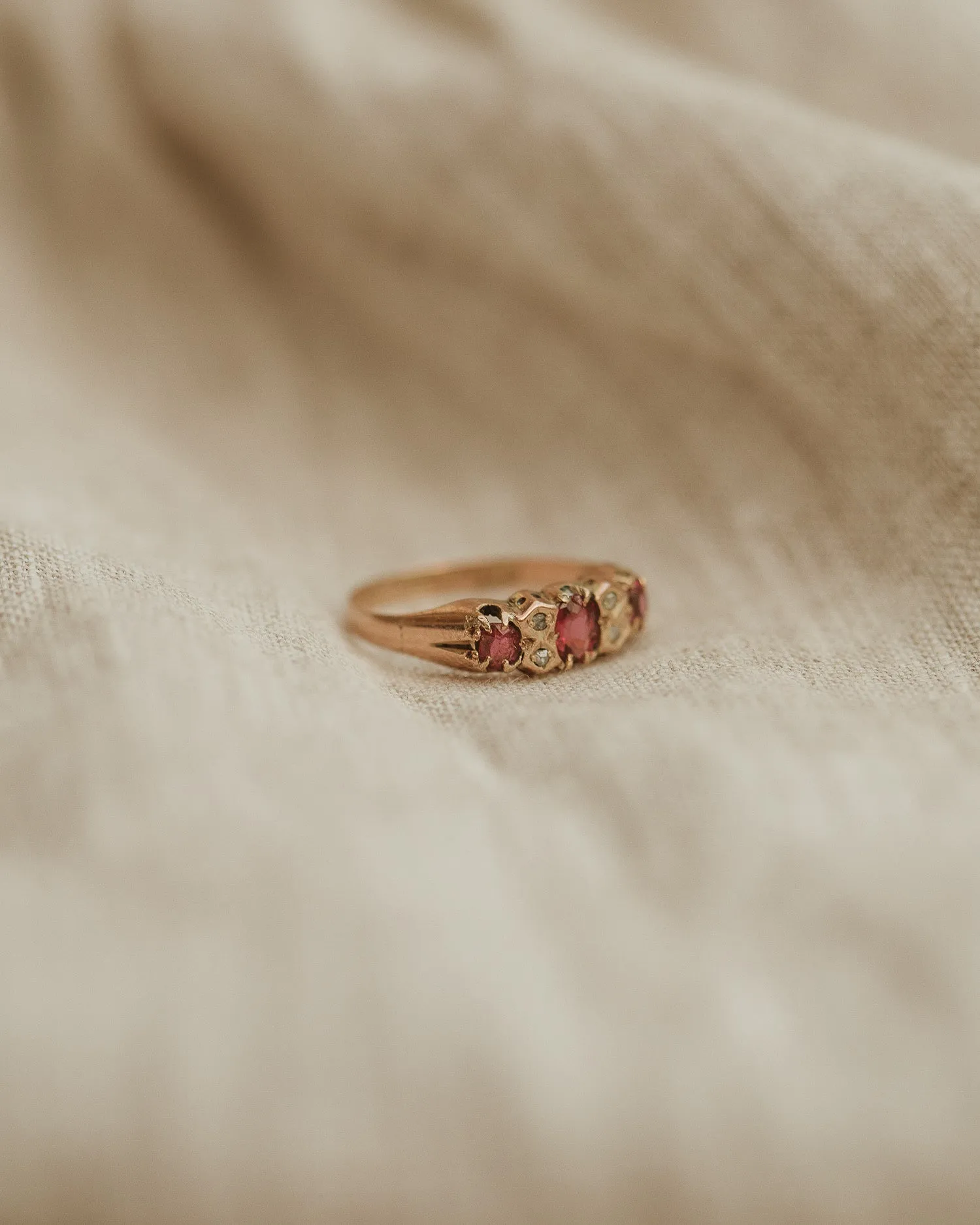Sylvia 1890 9ct Gold Ruby & Diamond Ring sold by Rock n Rose product image thumbnail 3