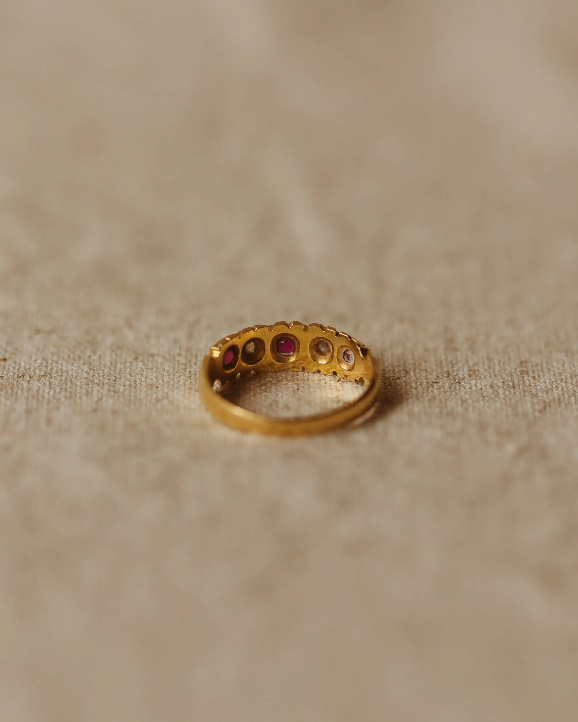 Genevieve Antique 18ct Gold Ruby & Diamond Ring sold by Rock n Rose product image thumbnail 4