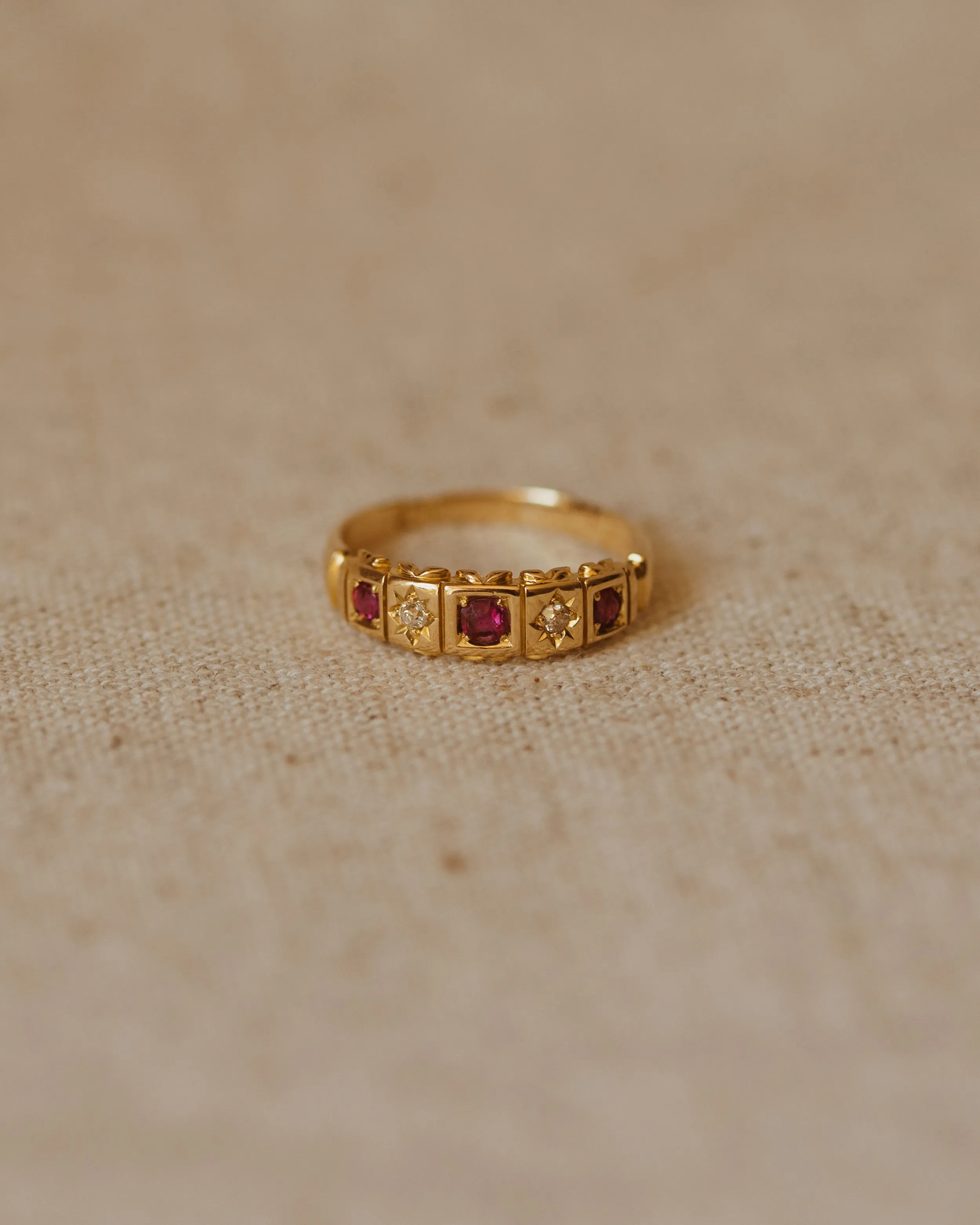 Genevieve Antique 18ct Gold Ruby & Diamond Ring sold by Rock n Rose product image thumbnail 2