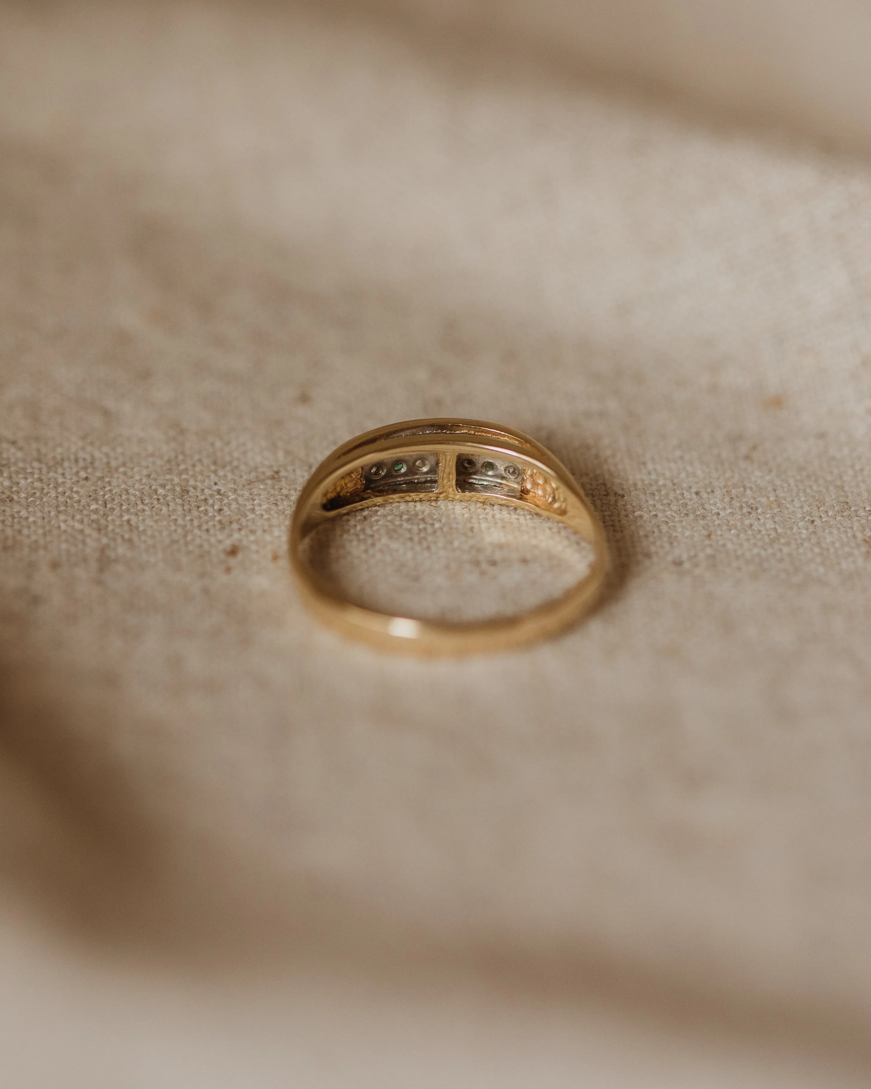 Roberta Vintage 9ct Gold Emerald & Diamond Ring sold by Rock n Rose product image thumbnail 4