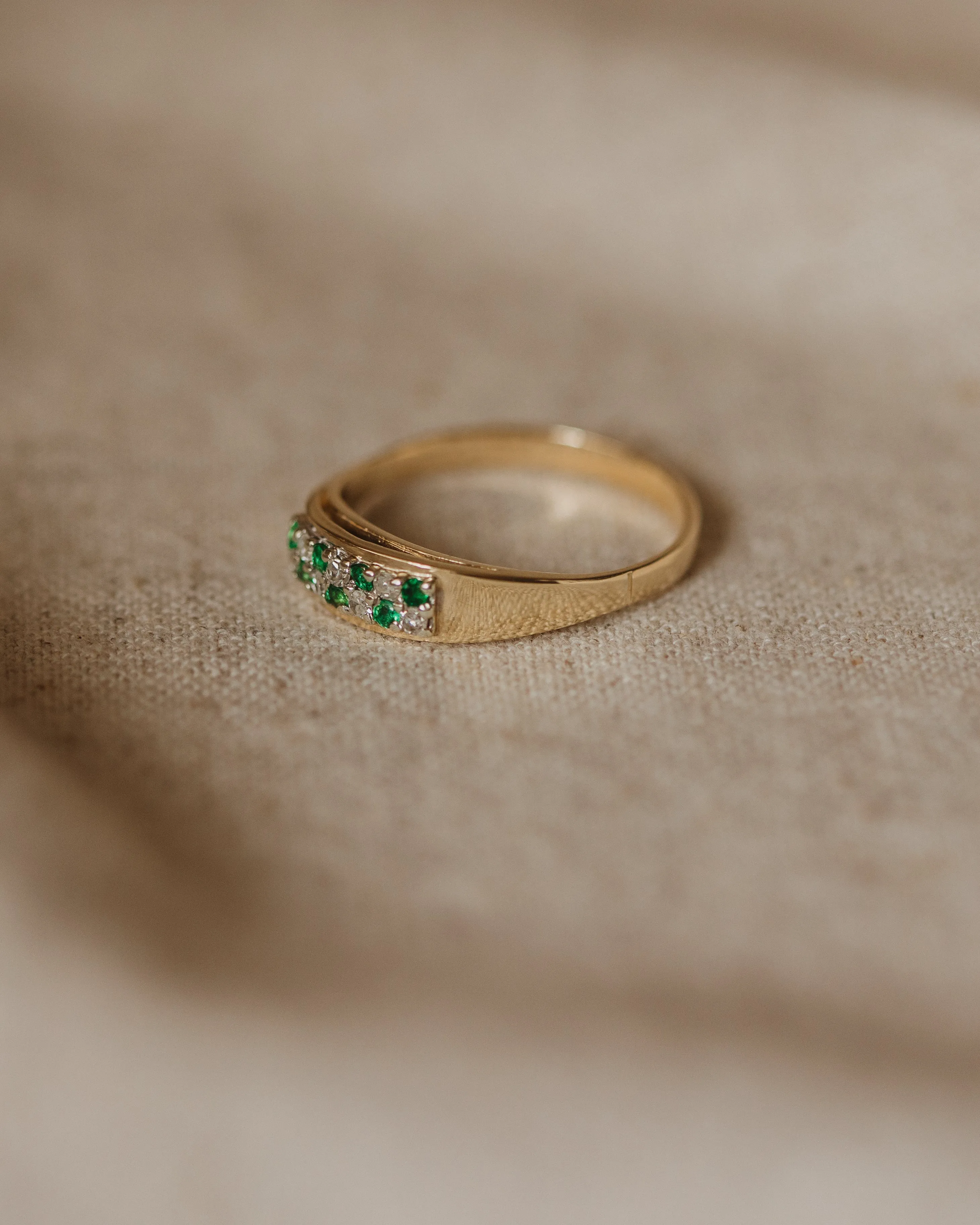 Roberta Vintage 9ct Gold Emerald & Diamond Ring sold by Rock n Rose product image thumbnail 3