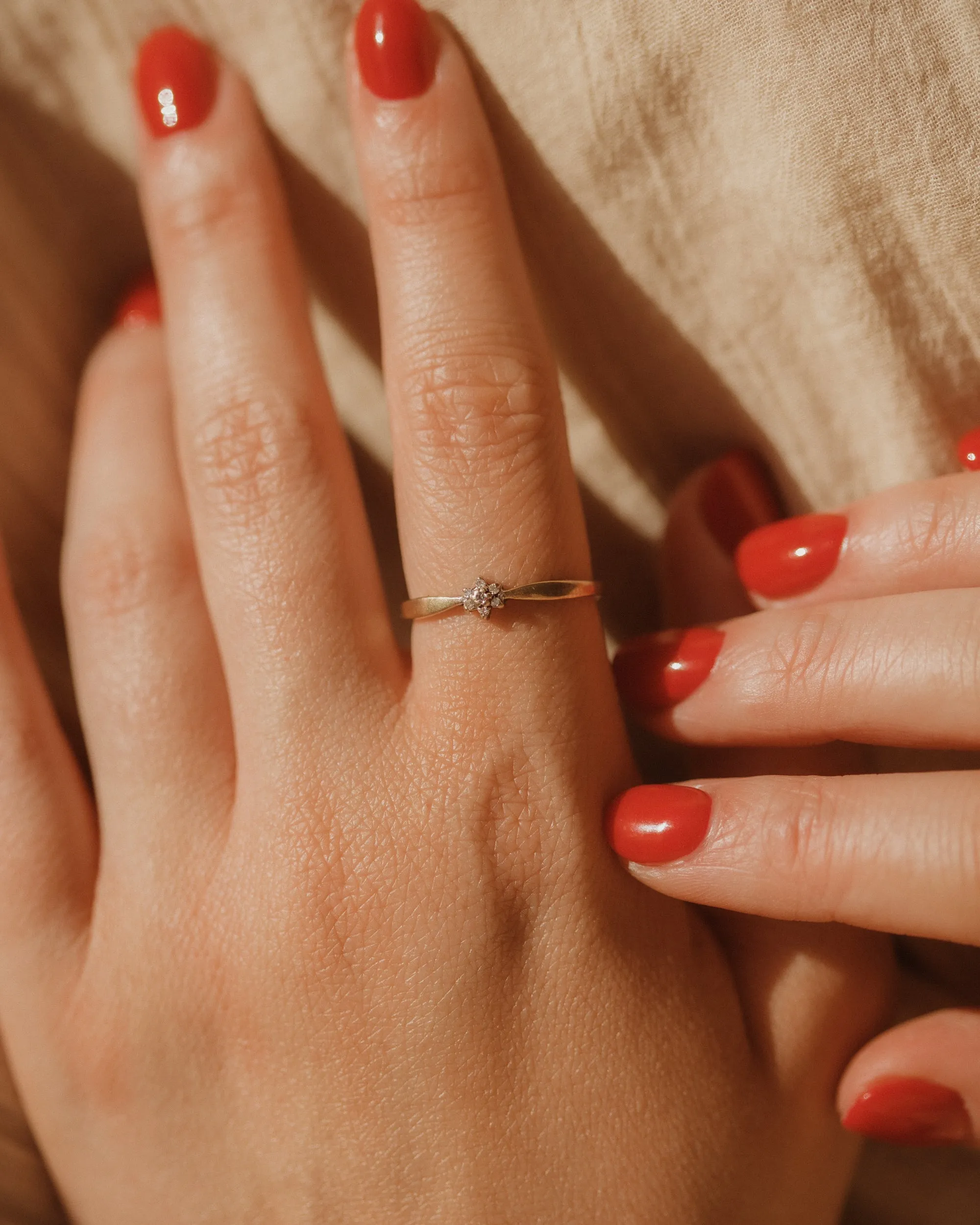 Vivian Vintage 9ct Gold Diamond Cluster Ring sold by Rock n Rose product image thumbnail 2