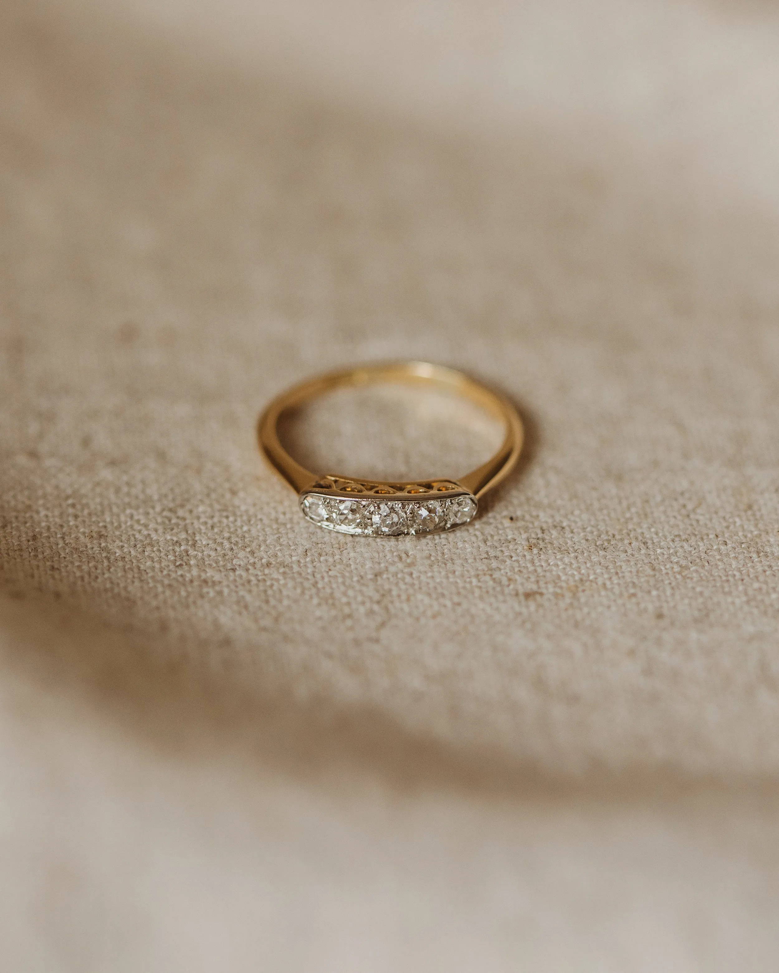 Constance Vintage 18ct Gold Five Stone Diamond Ring sold by Rock n Rose product image thumbnail 2