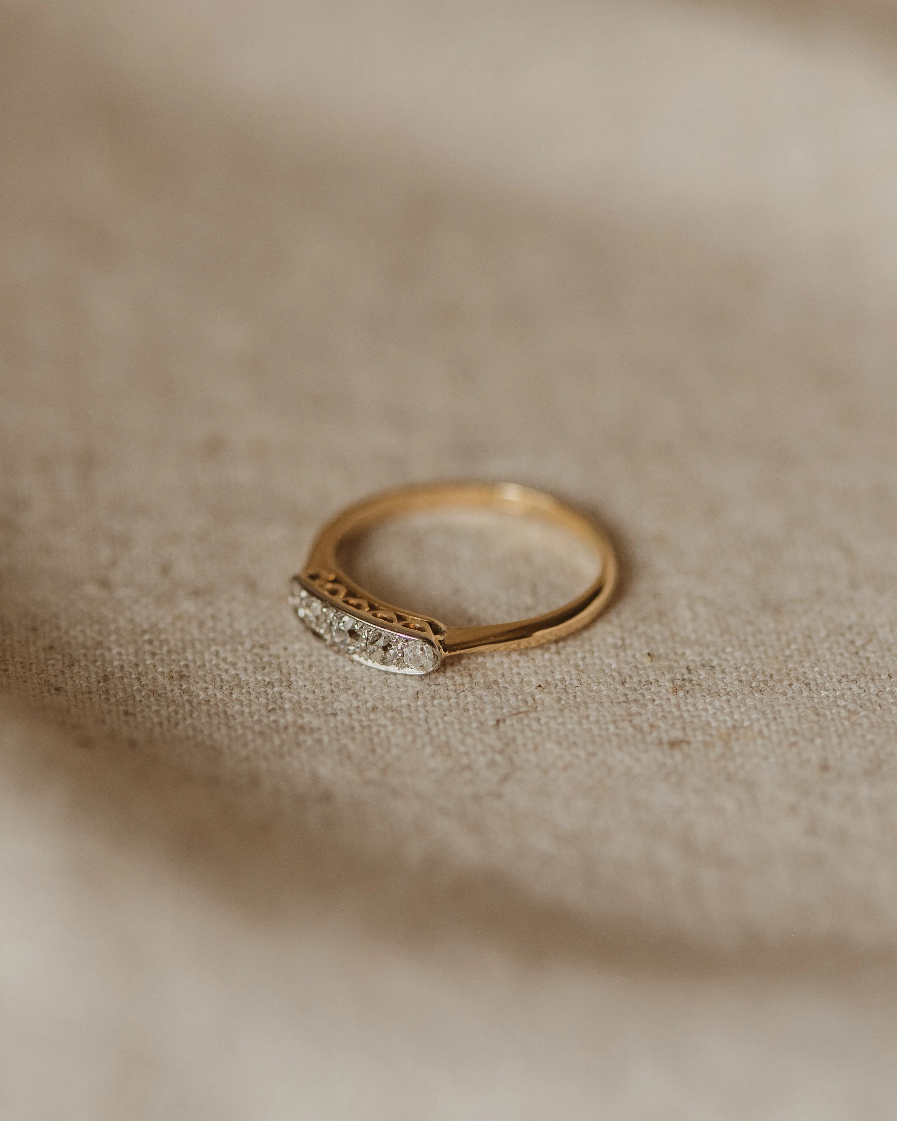 Constance Vintage 18ct Gold Five Stone Diamond Ring sold by Rock n Rose product image thumbnail 4