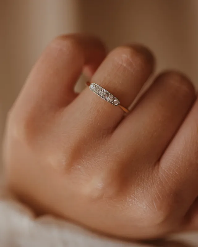 Constance Vintage 18ct Gold Five Stone Diamond Ring sold by Rock n Rose