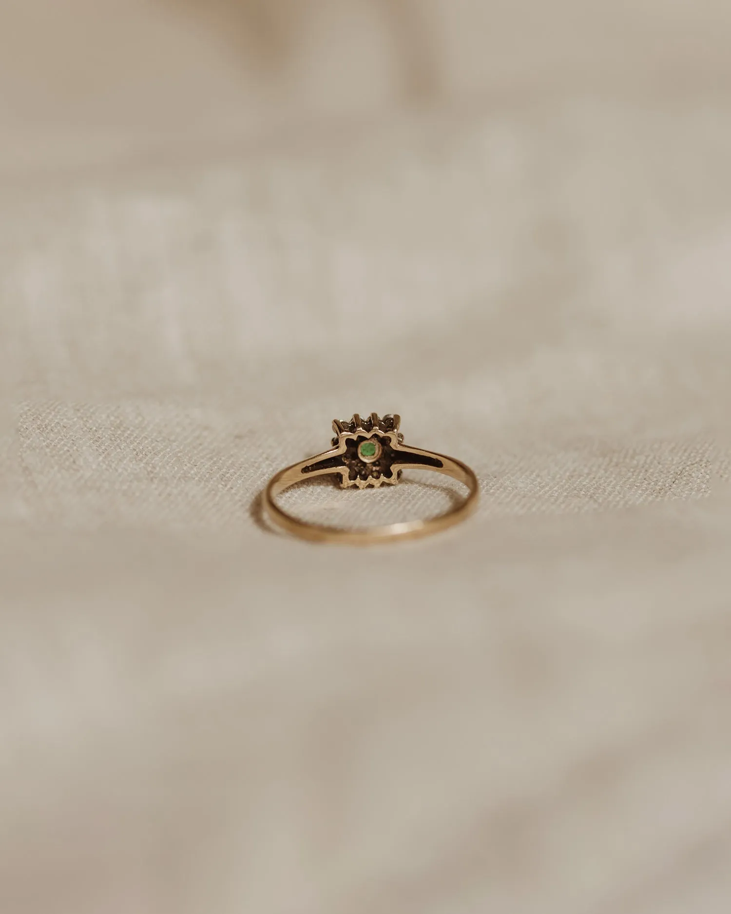 Iris 9ct Gold Emerald & Diamond Ring sold by Rock n Rose product image thumbnail 4