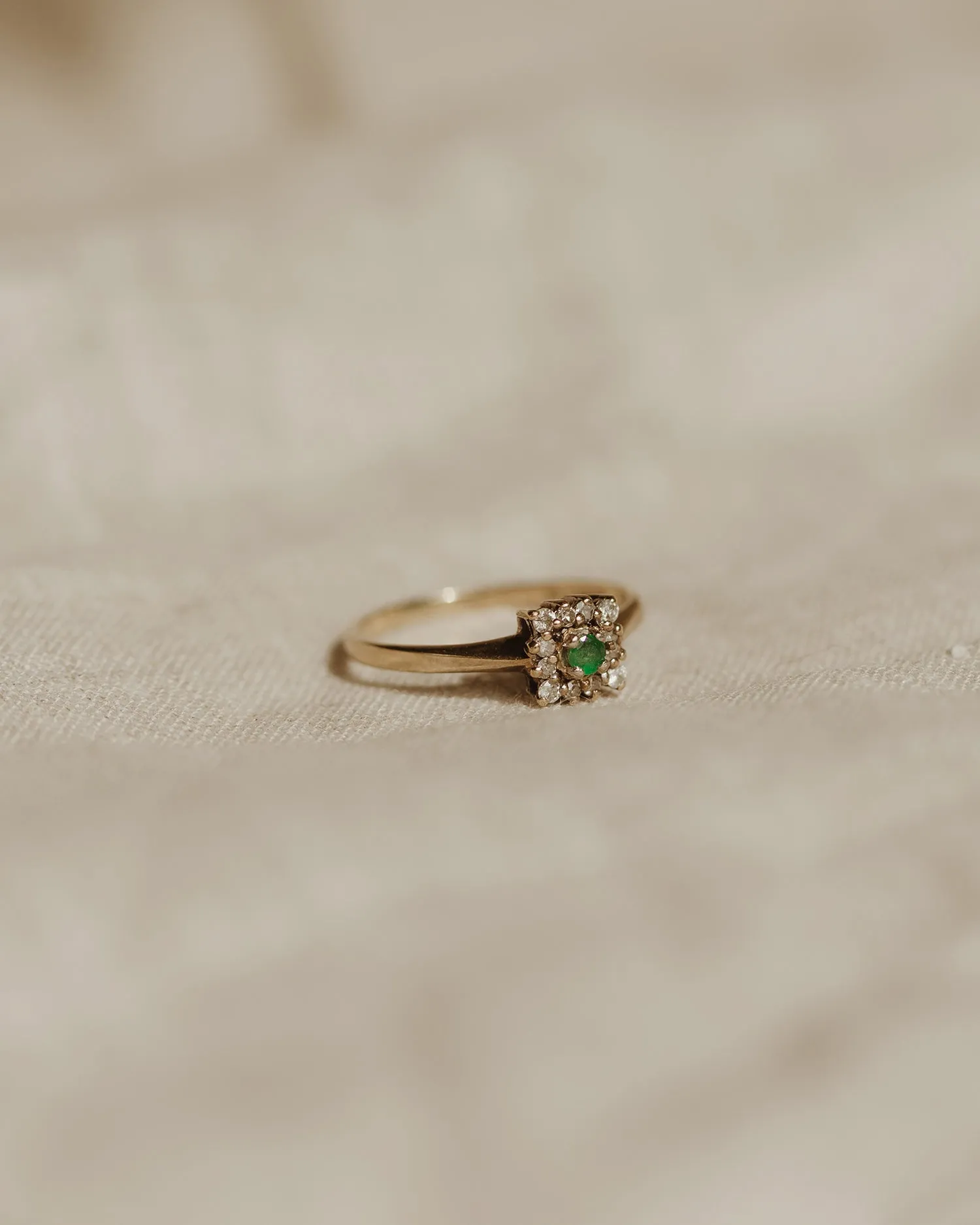 Iris 9ct Gold Emerald & Diamond Ring sold by Rock n Rose product image thumbnail 3