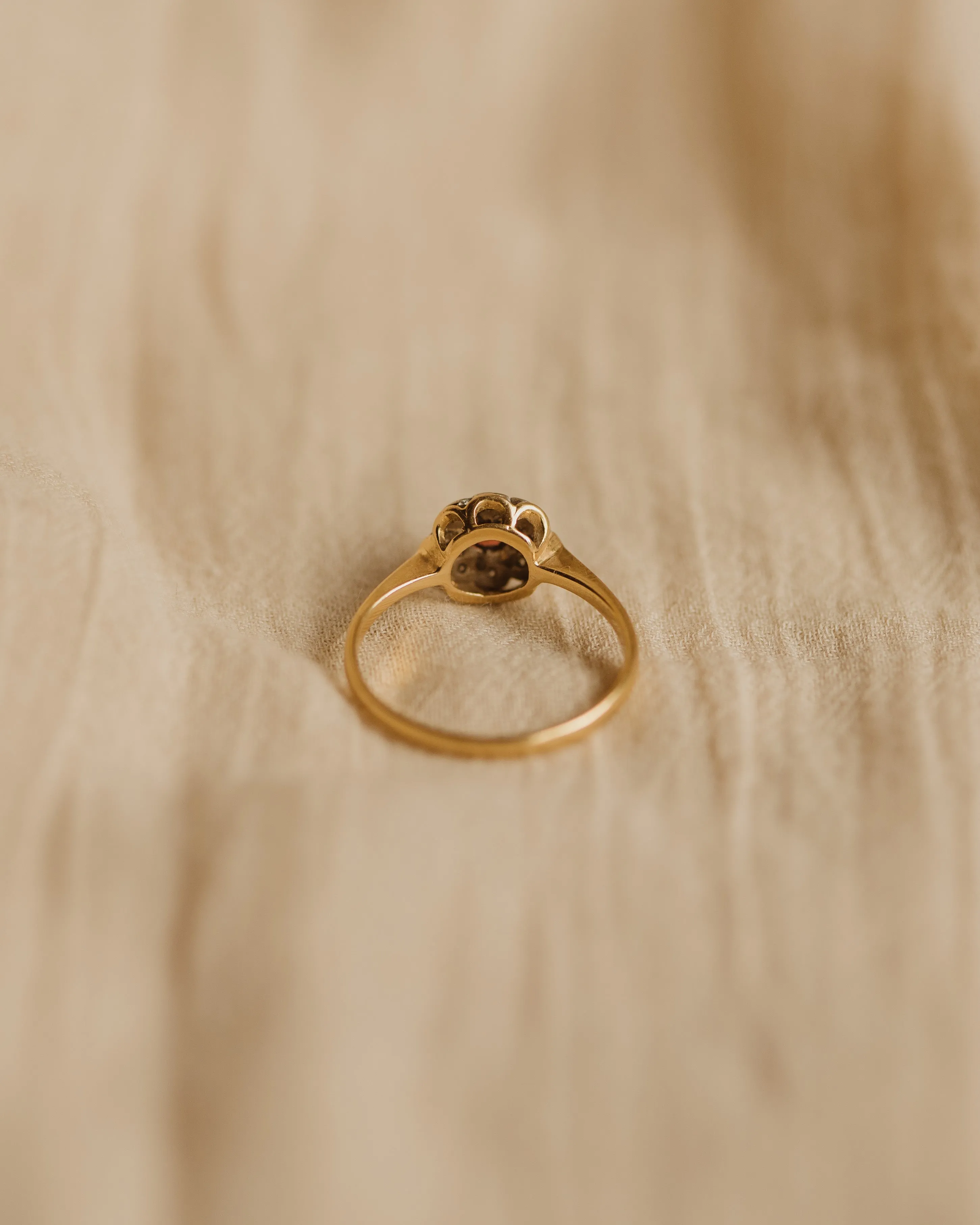 Nancy Vintage 18ct Gold Garnet & Diamond Ring sold by Rock n Rose product image thumbnail 4