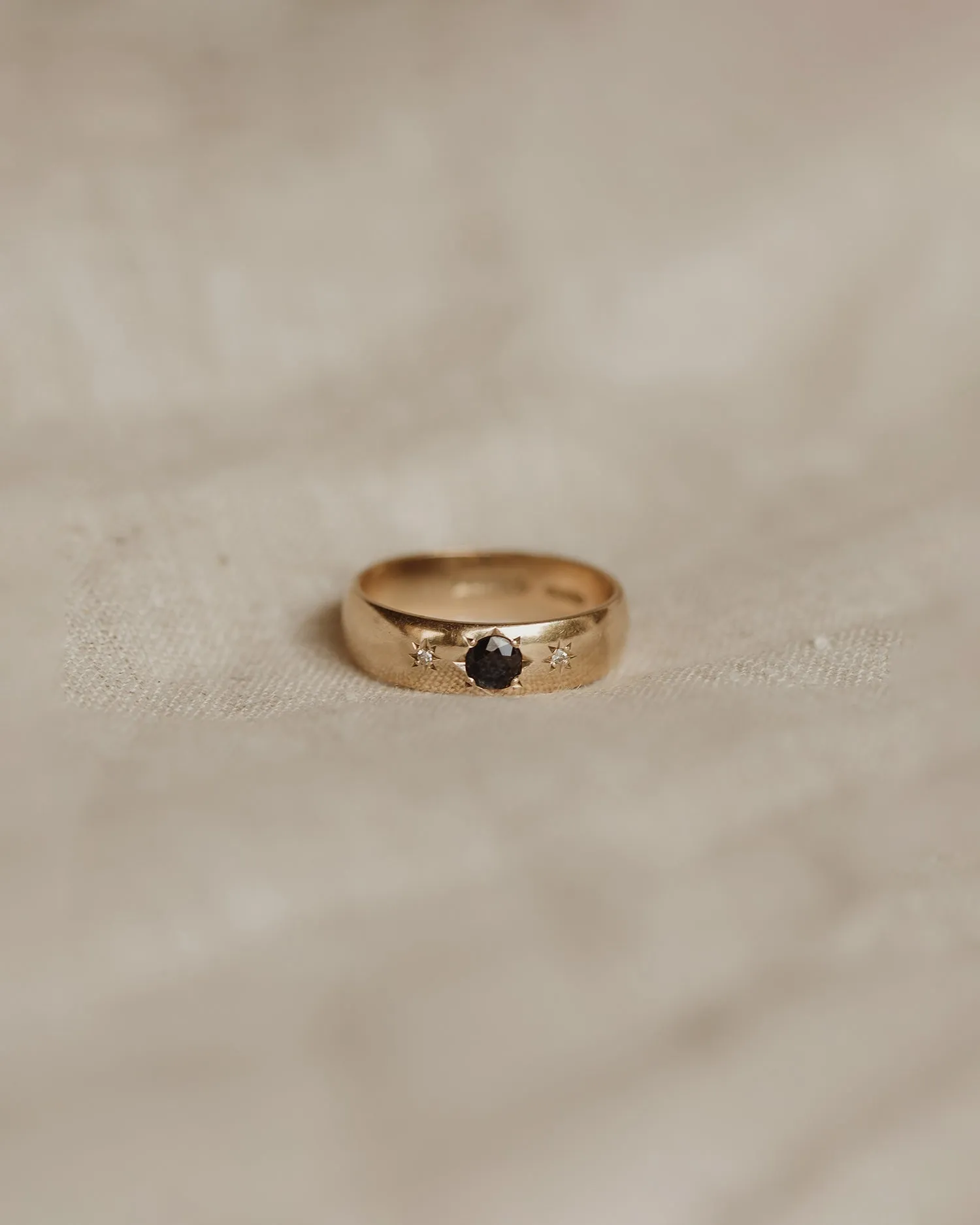 Clementine 9ct Gold Sapphire & Diamond Gypsy Ring sold by Rock n Rose product image thumbnail 3