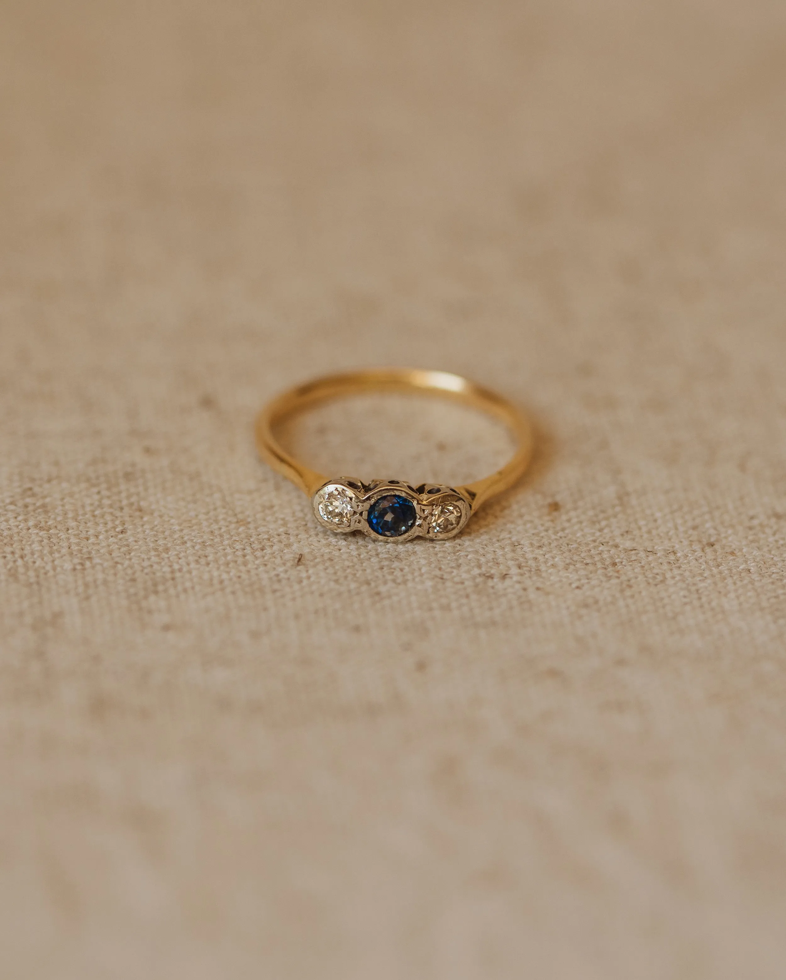 Josephine 1940 18ct Gold Sapphire & Diamond Ring sold by Rock n Rose product image thumbnail 2