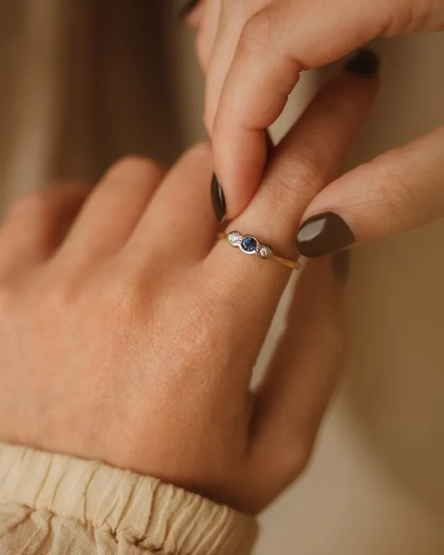 Josephine 1940 18ct Gold Sapphire & Diamond Ring sold by Rock n Rose