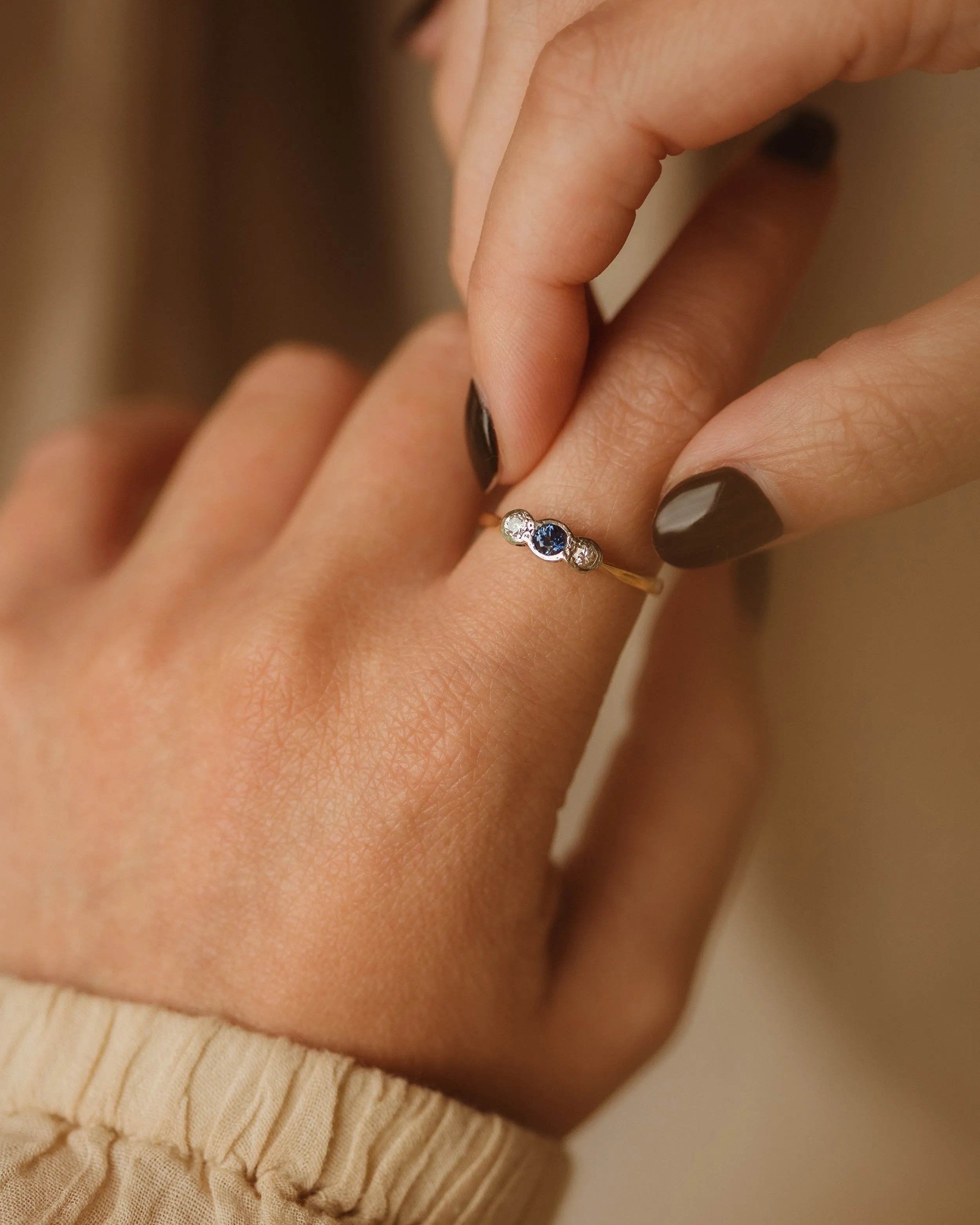 Josephine 1940 18ct Gold Sapphire & Diamond Ring sold by Rock n Rose