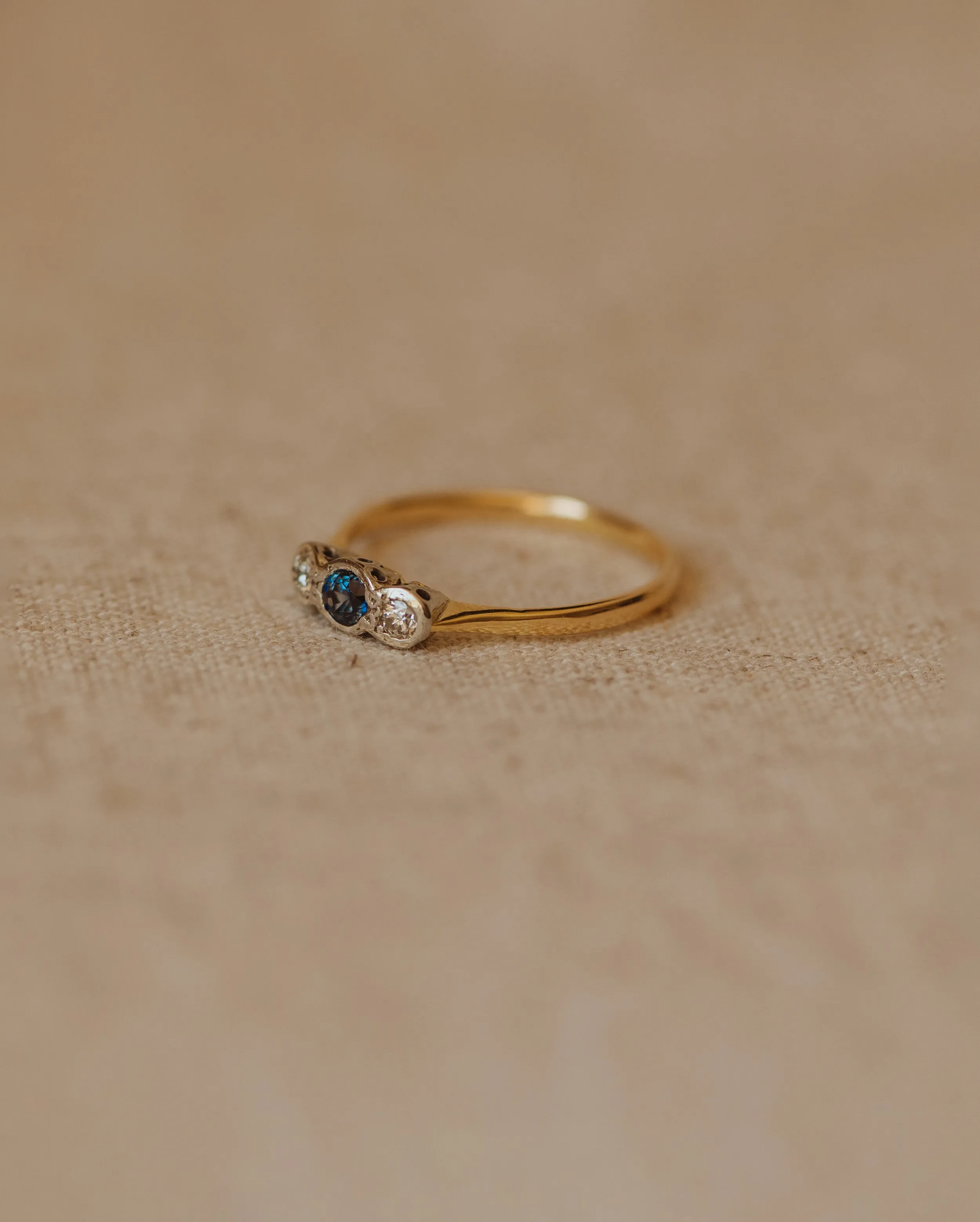 Josephine 1940 18ct Gold Sapphire & Diamond Ring sold by Rock n Rose product image thumbnail 3