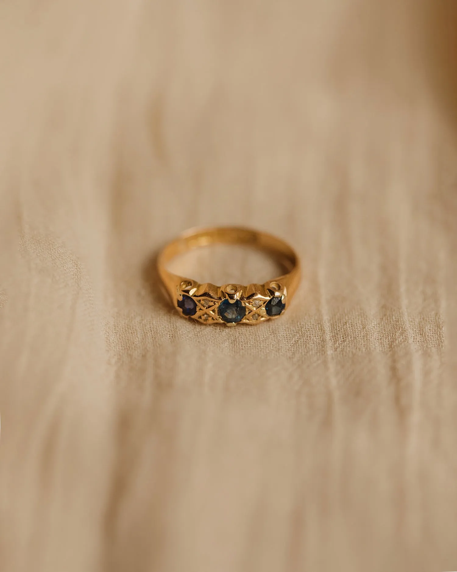 Emma 1906 18ct Gold Sapphire & Diamond Ring sold by Rock n Rose product image thumbnail 2