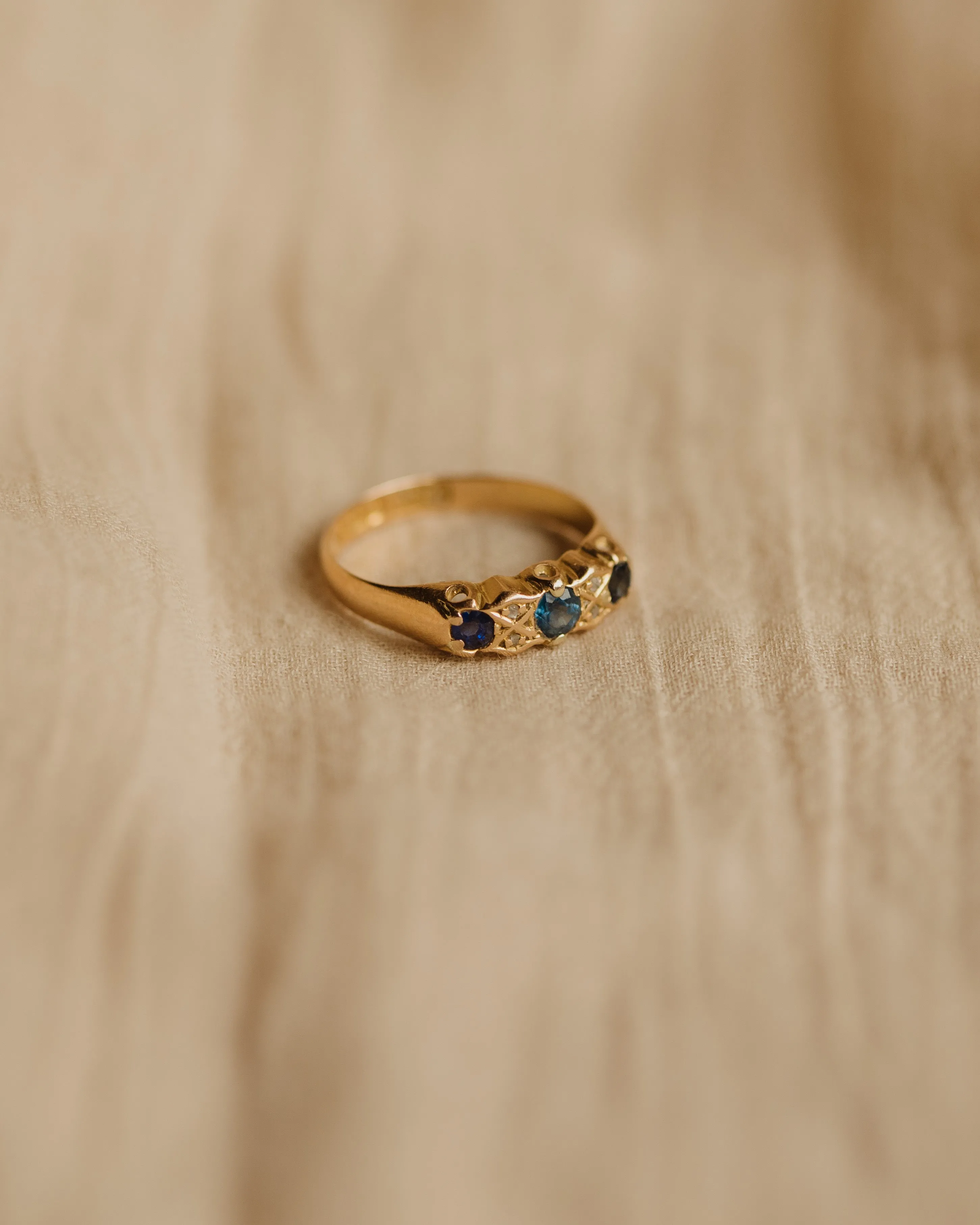 Emma 1906 18ct Gold Sapphire & Diamond Ring sold by Rock n Rose product image thumbnail 3