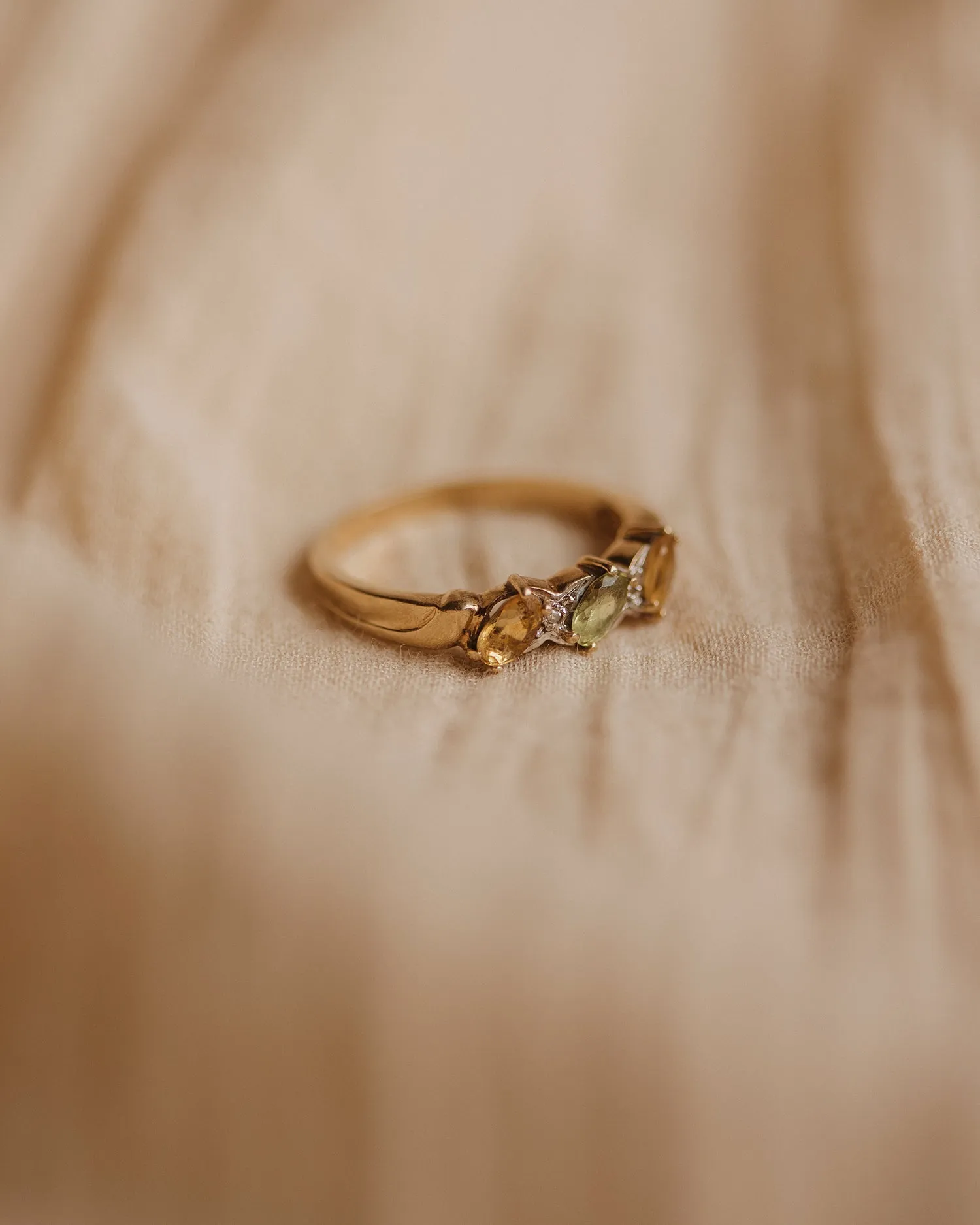 Frederica 9ct Gold Vintage Peridot, Citrine & Diamond Ring sold by Rock n Rose product image thumbnail 3