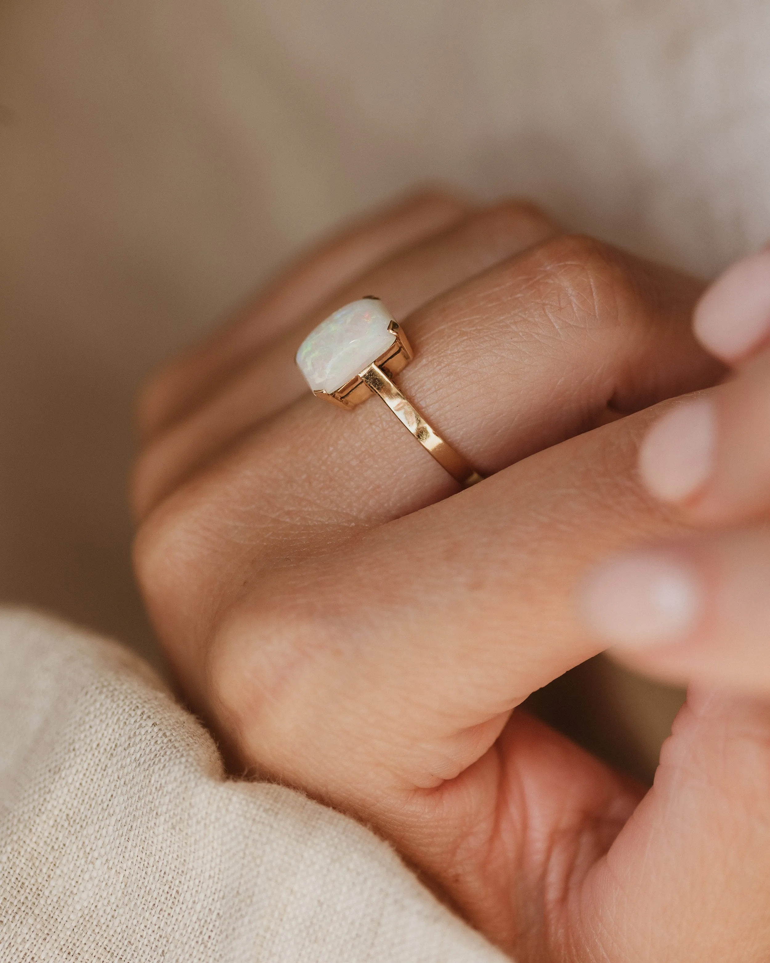 Janie Vintage 9ct Gold Opal Solitaire Ring sold by Rock n Rose product image thumbnail 2