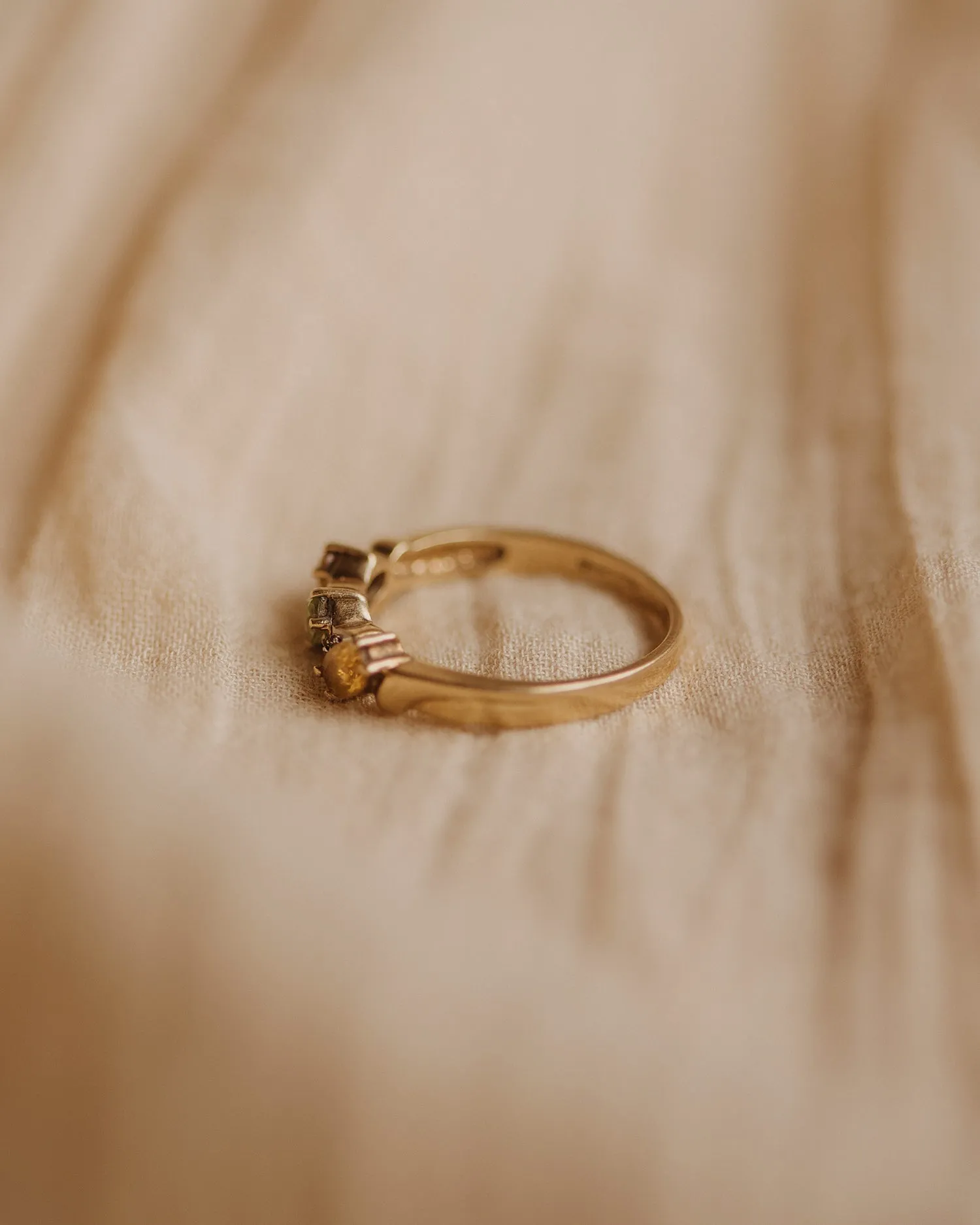 Frederica 9ct Gold Vintage Peridot, Citrine & Diamond Ring sold by Rock n Rose product image thumbnail 5