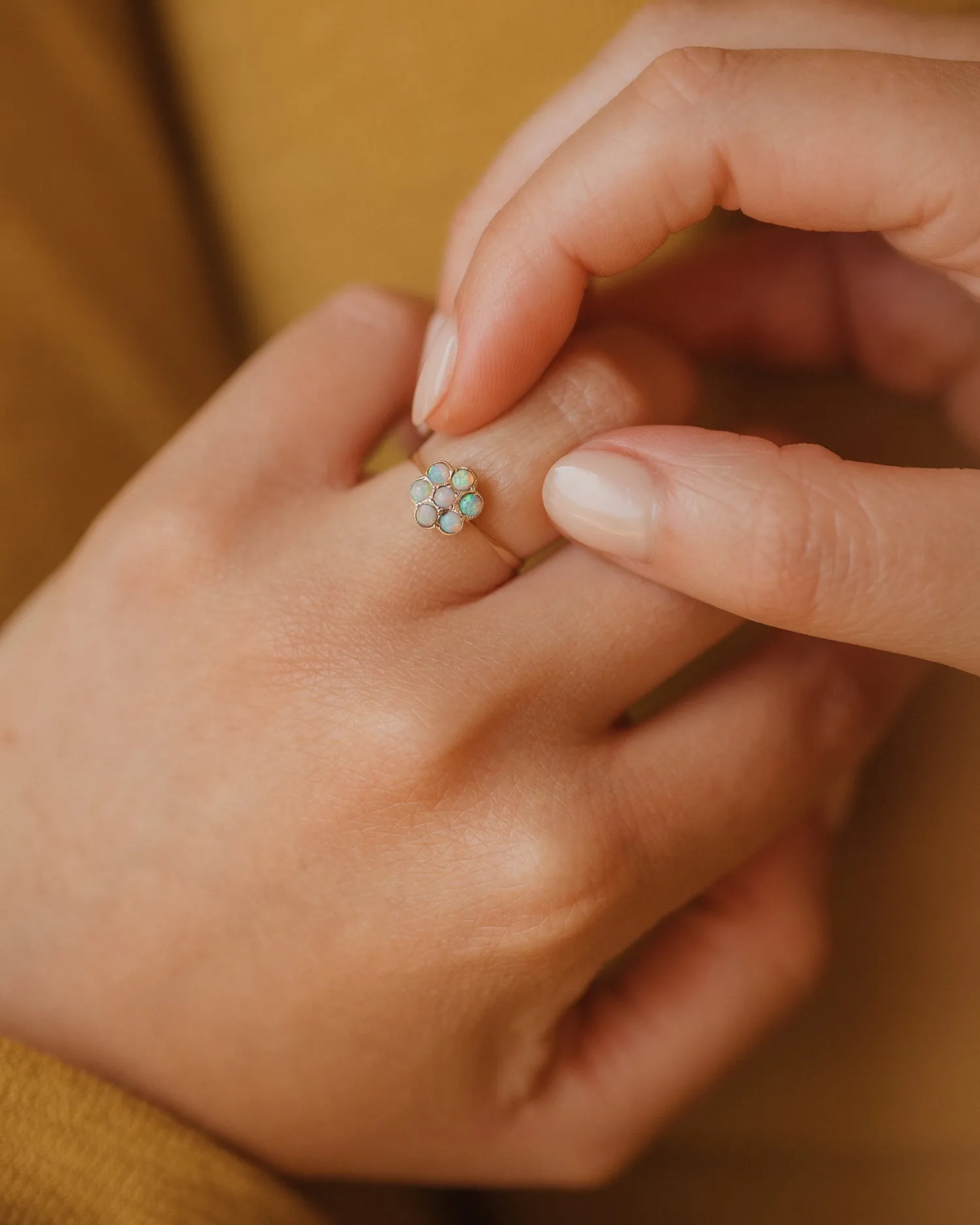 Alice Vintage 9ct Gold Opal Cluster Ring sold by Rock n Rose product image thumbnail 5