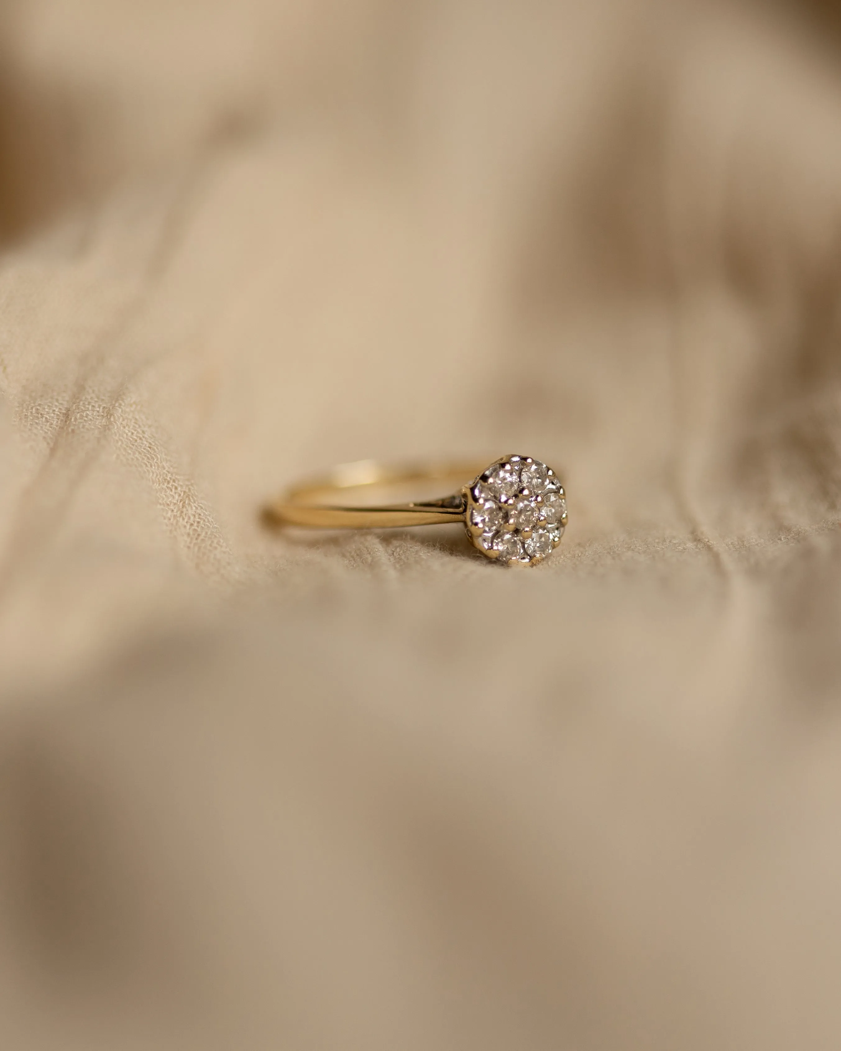 Guinevere 1992 Vintage 9ct Gold Diamond Cluster Ring sold by Rock n Rose product image thumbnail 4