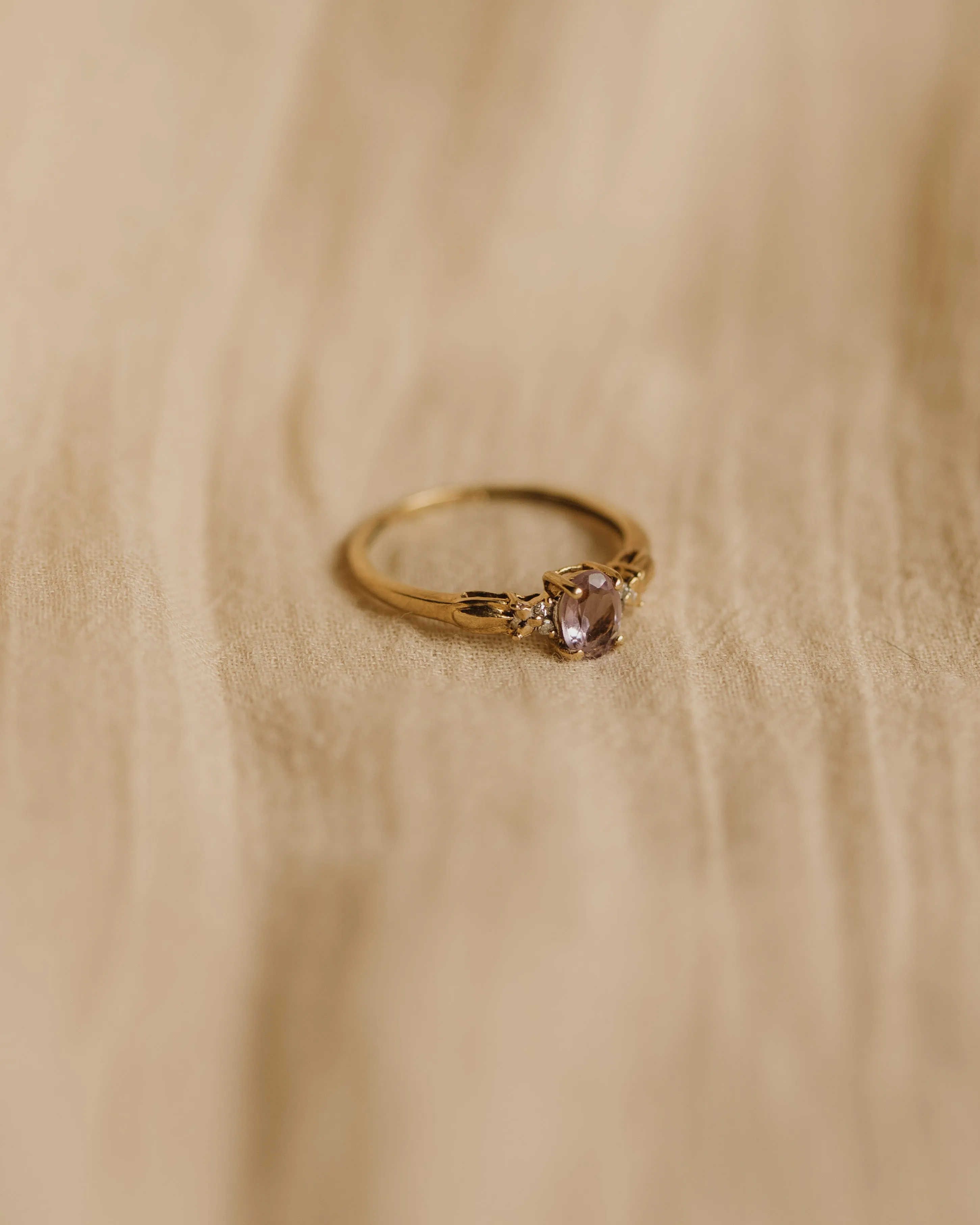 Henrietta Vintage 9ct Gold Amethyst & Diamond Ring sold by Rock n Rose product image thumbnail 3