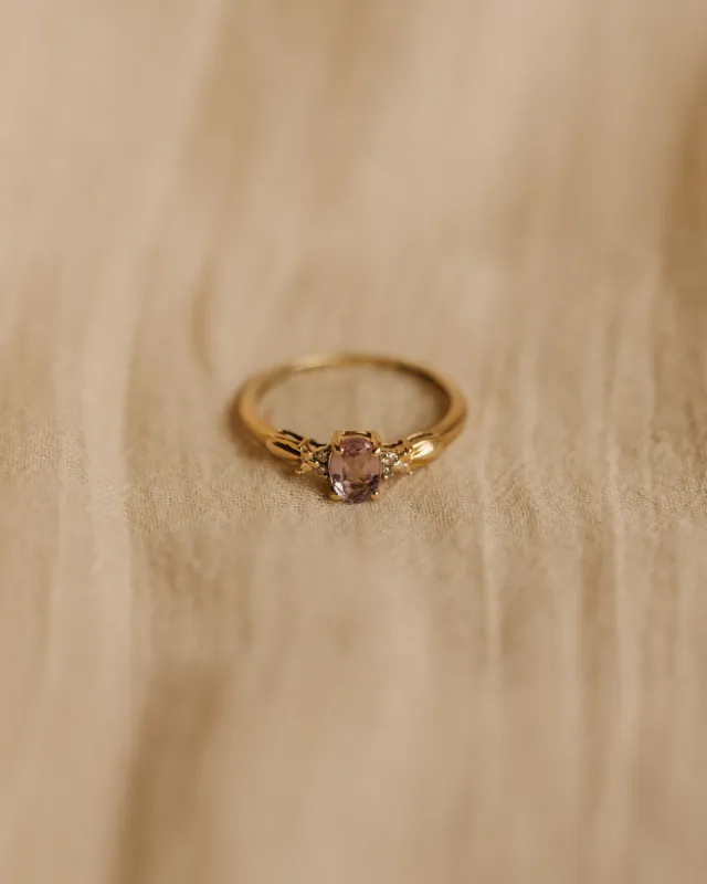 Henrietta Vintage 9ct Gold Amethyst & Diamond Ring sold by Rock n Rose