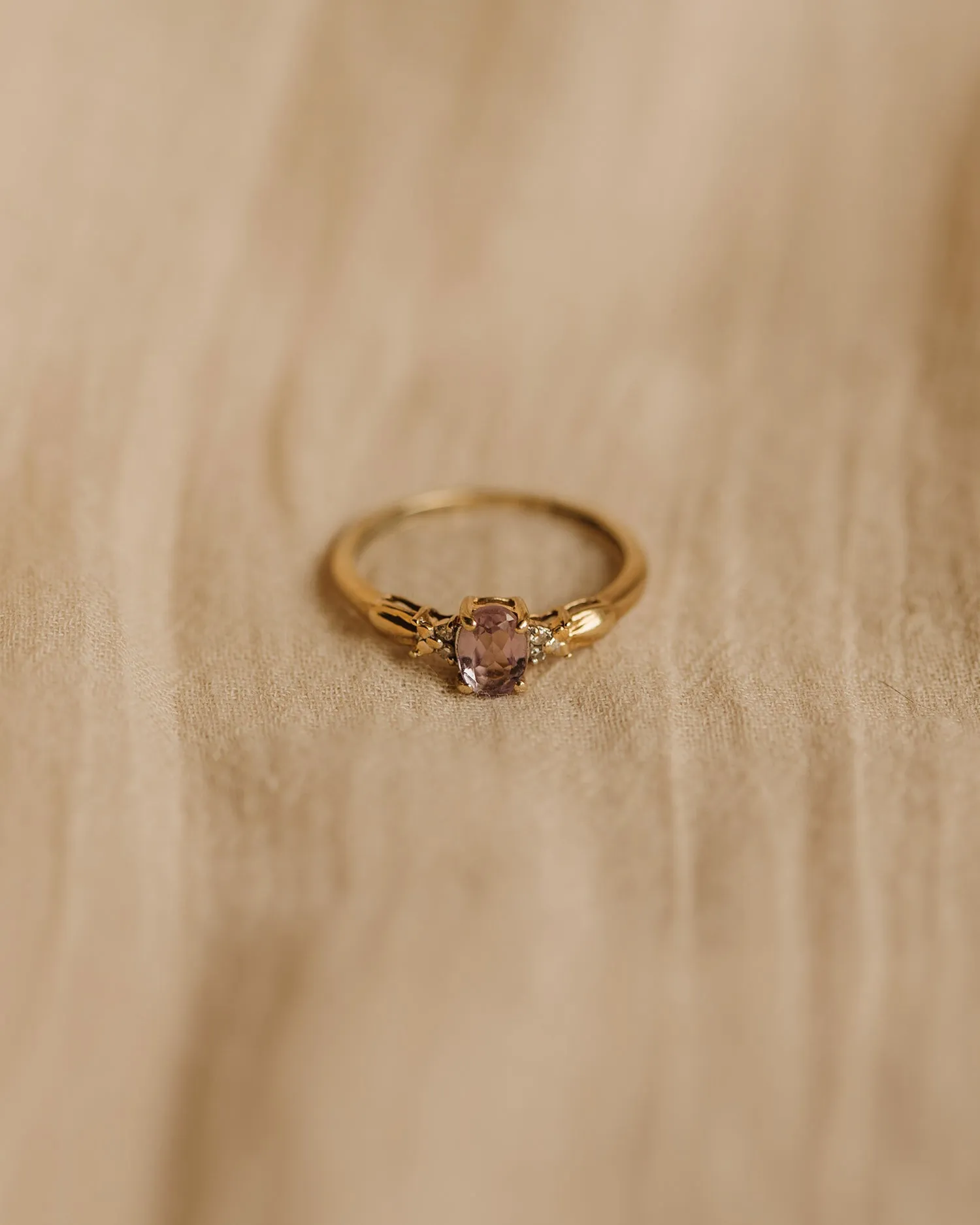 Henrietta Vintage 9ct Gold Amethyst & Diamond Ring sold by Rock n Rose