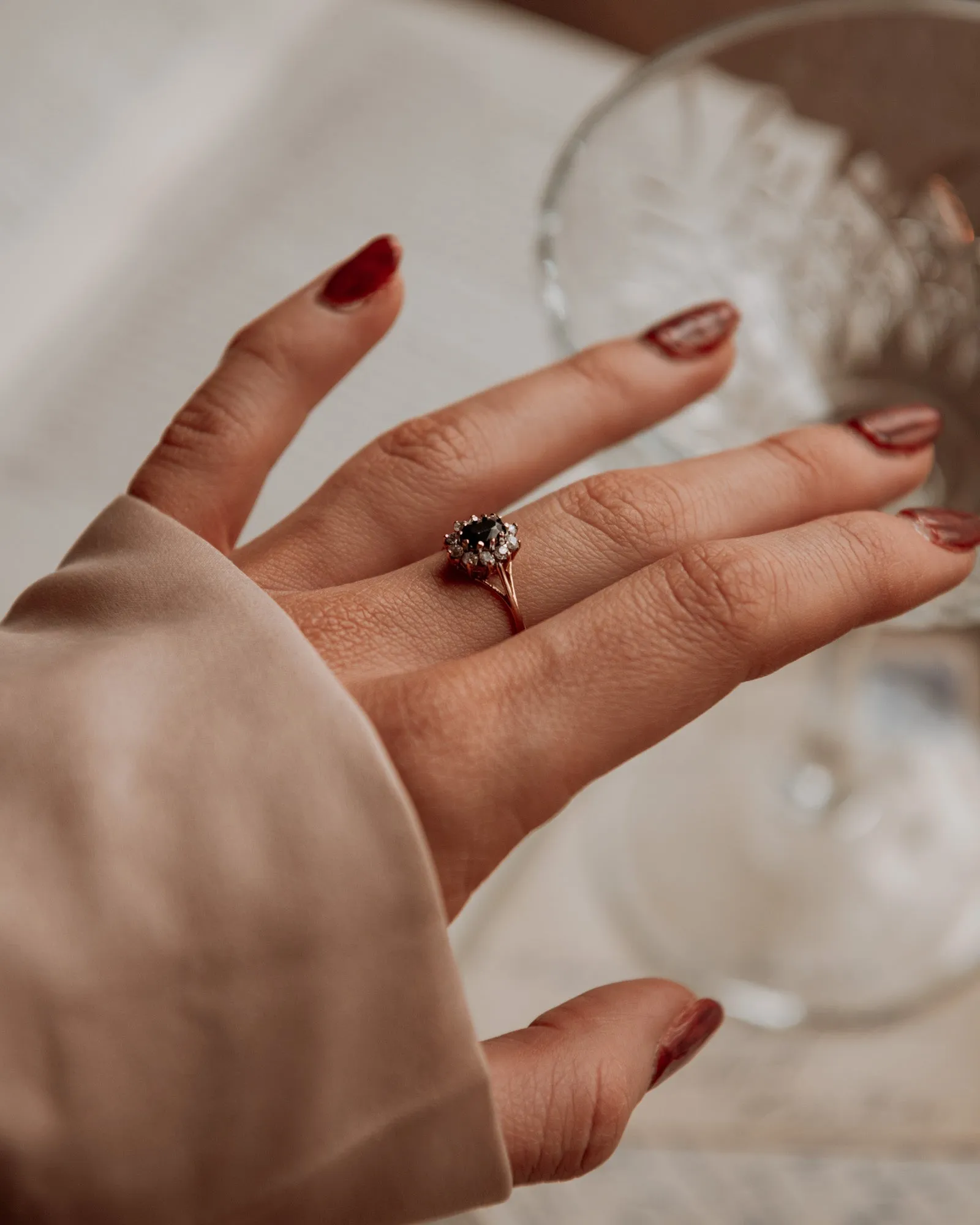 Patience 9ct Gold Sapphire Cluster Ring sold by Rock n Rose