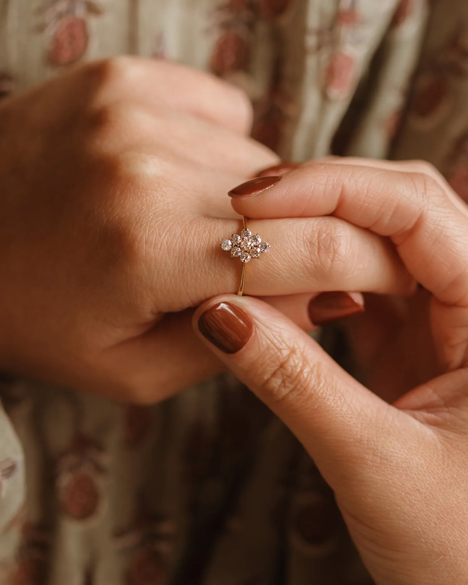 Chloe 9ct Gold Cluster Ring sold by Rock n Rose