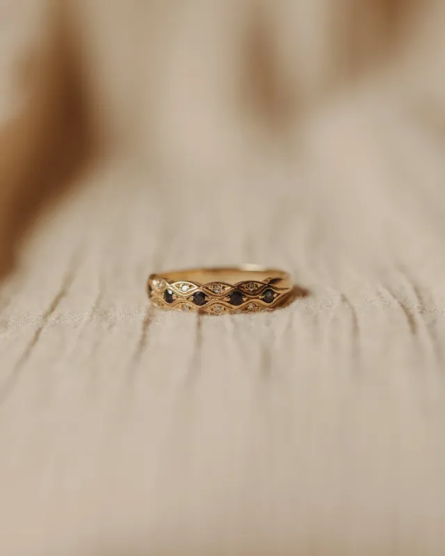 Charlotte 9ct Gold Sapphire & Diamond Ring sold by Rock n Rose