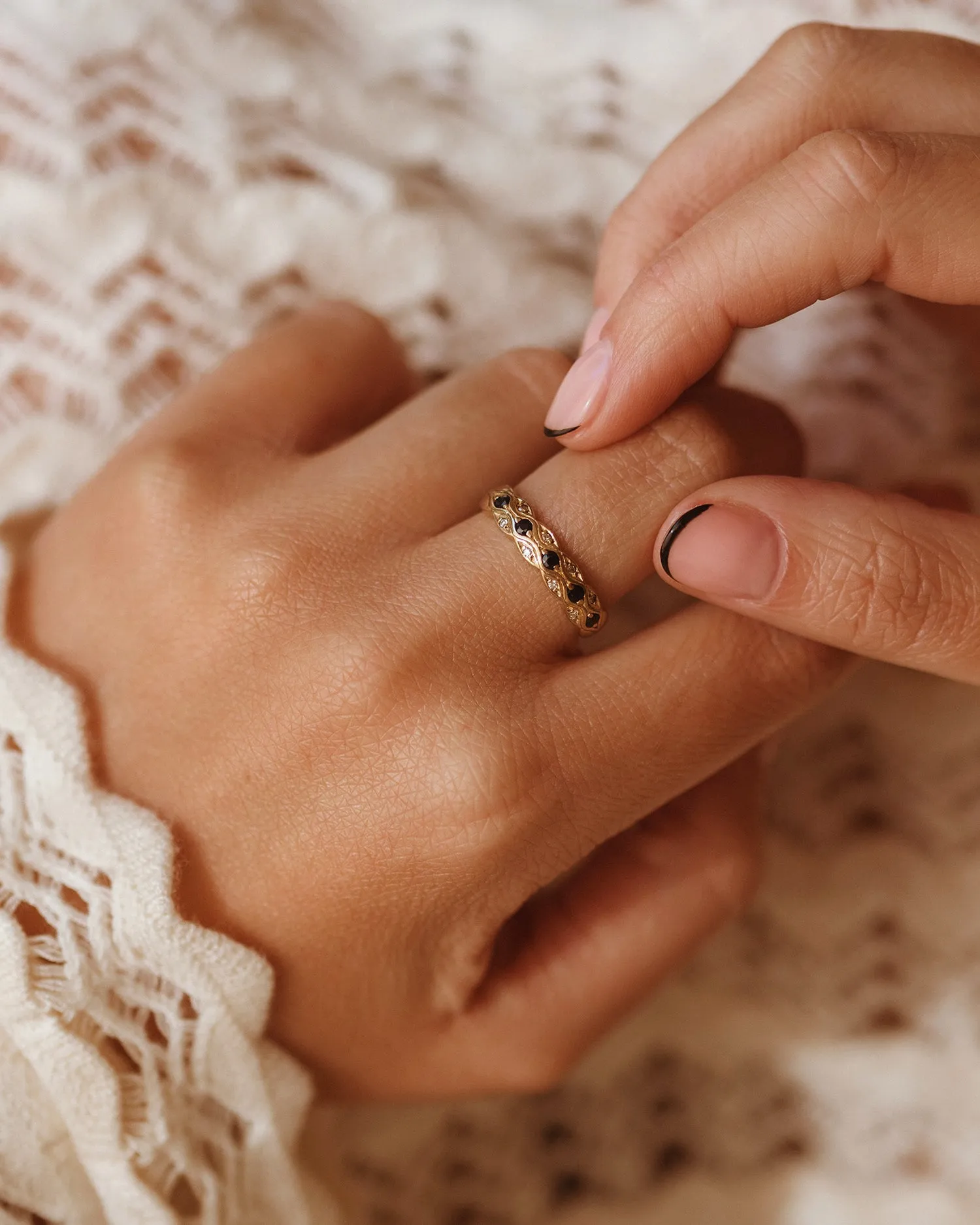 Charlotte 9ct Gold Sapphire & Diamond Ring sold by Rock n Rose product image thumbnail 2