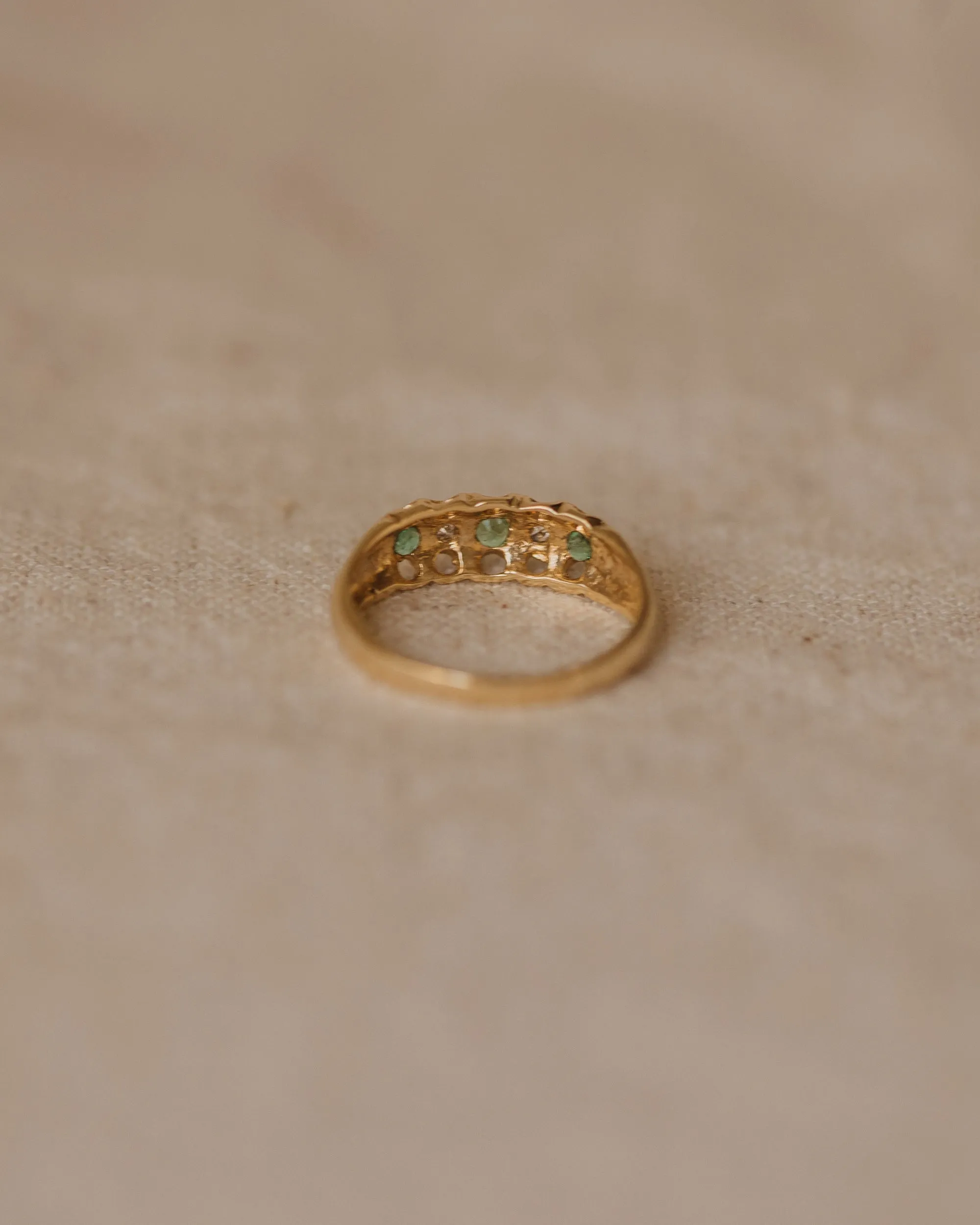 Roma 1976 9ct Gold Emerald & Diamond Ring sold by Rock n Rose product image thumbnail 5