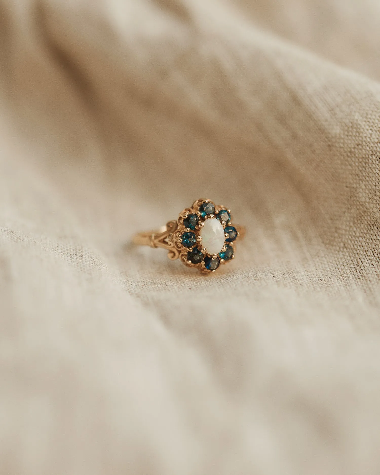 Rosa 9ct Gold Opal & Sapphire Ring sold by Rock n Rose product image thumbnail 3