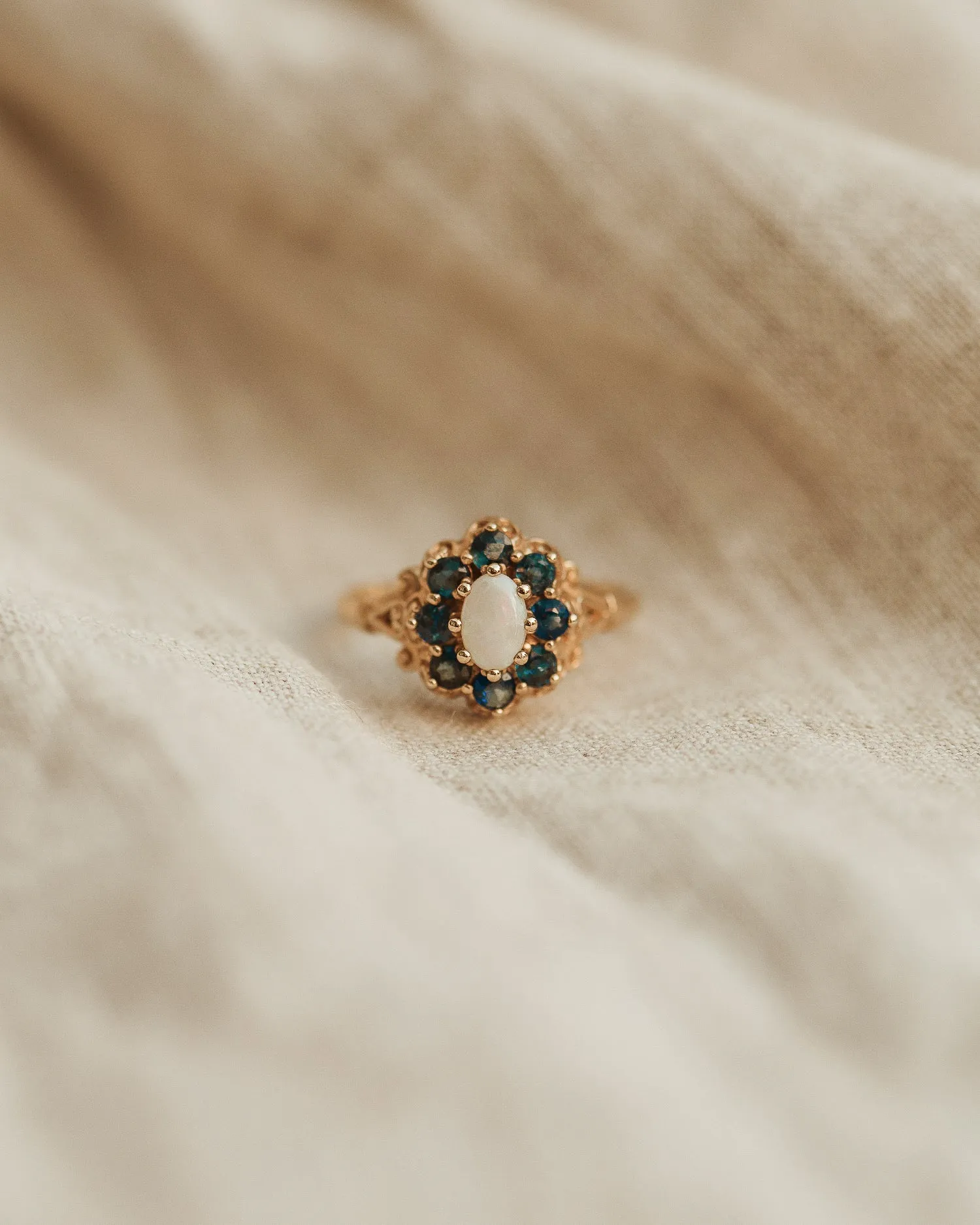 Rosa 9ct Gold Opal & Sapphire Ring sold by Rock n Rose product image thumbnail 2