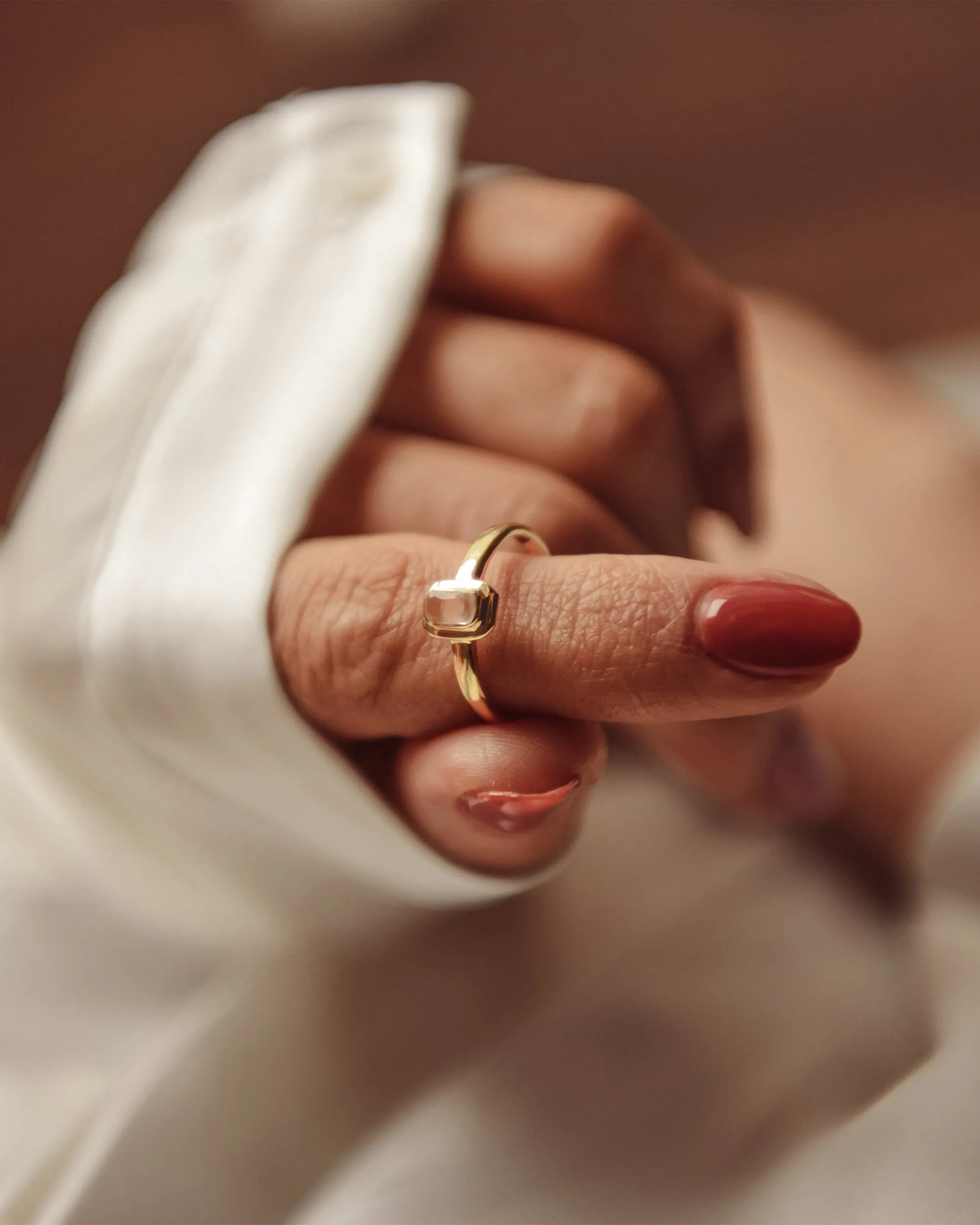 Frances Gold Vermeil Birthstone Ring - April sold by Rock n Rose product image thumbnail 4