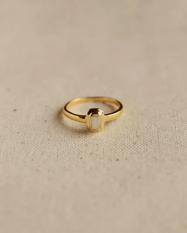 Frances Gold Vermeil Birthstone Ring - April sold by Rock n Rose
