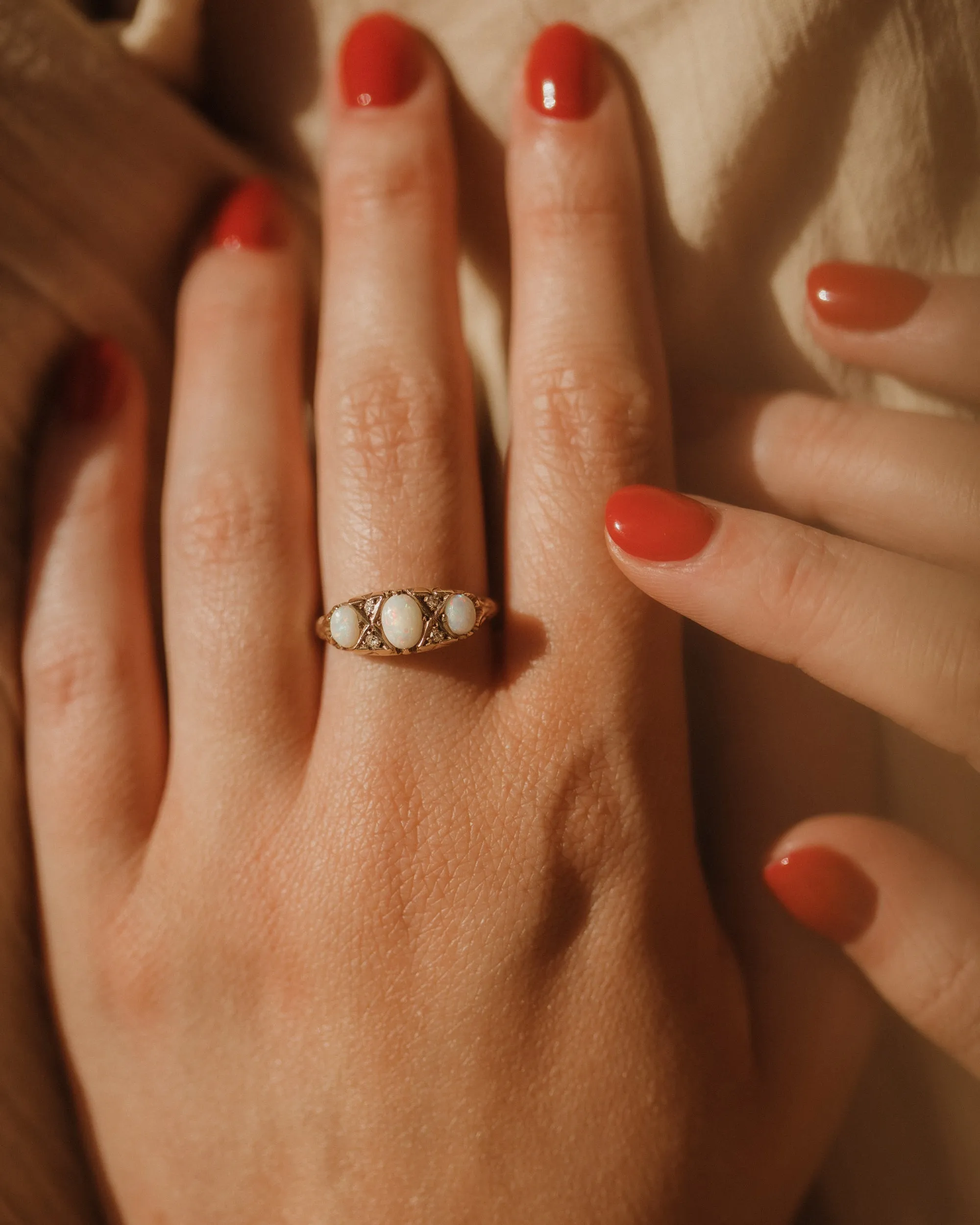 Alberta 1979 9ct Gold Opal & Diamond Ring sold by Rock n Rose product image thumbnail 2