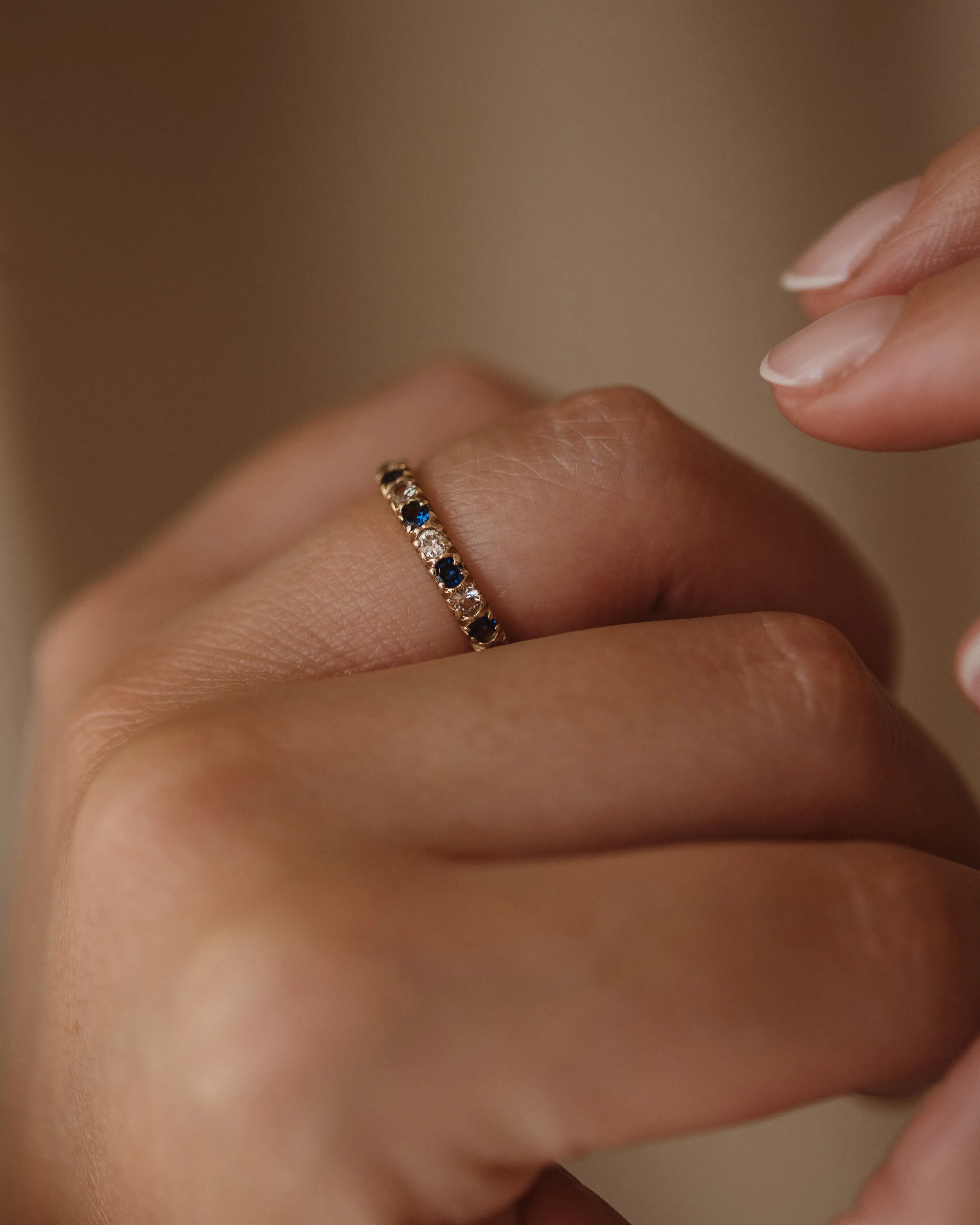 Malory 1964 9ct Gold Sapphire Eternity Ring sold by Rock n Rose product image thumbnail 2