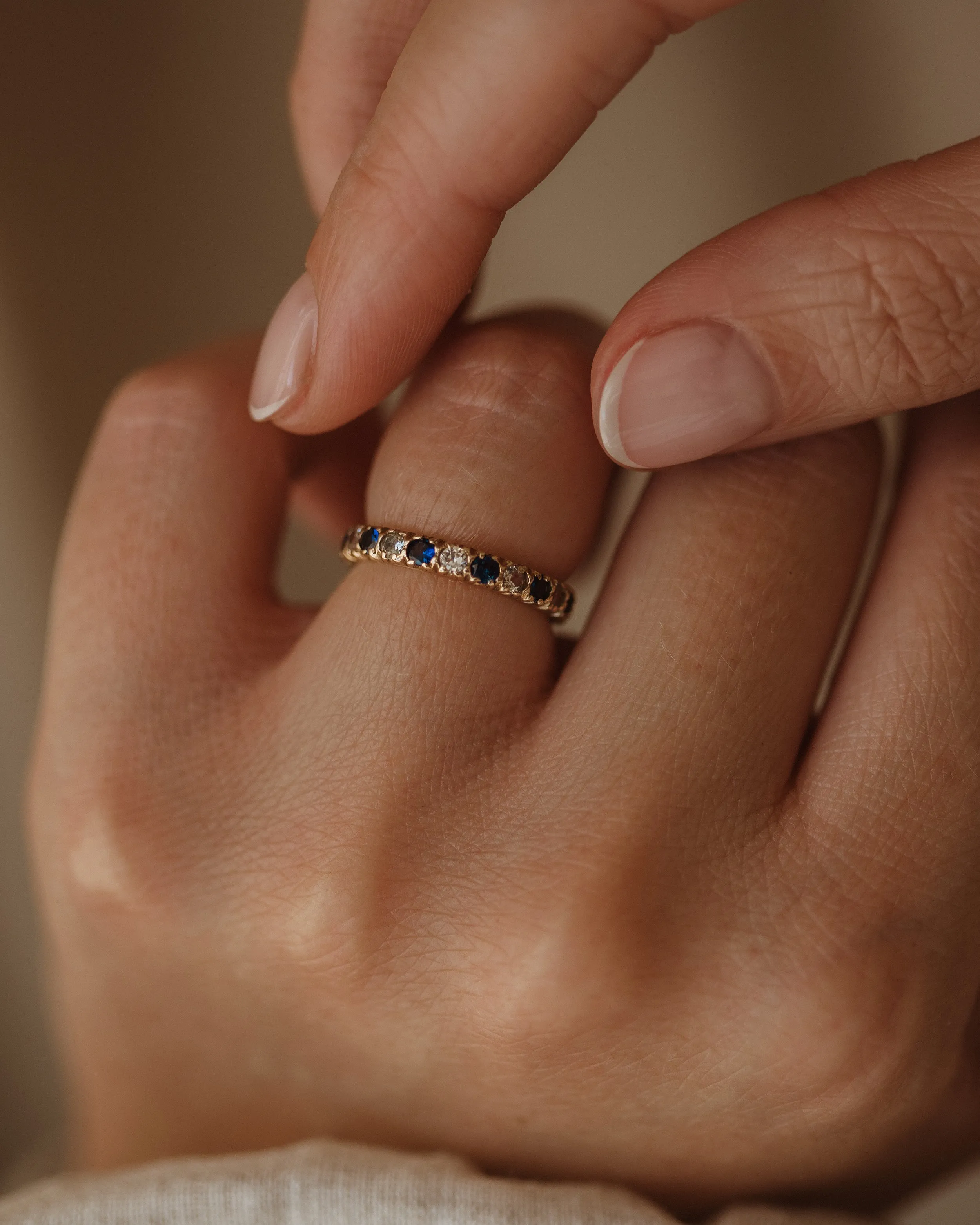 Malory 1964 9ct Gold Sapphire Eternity Ring sold by Rock n Rose product image thumbnail 3